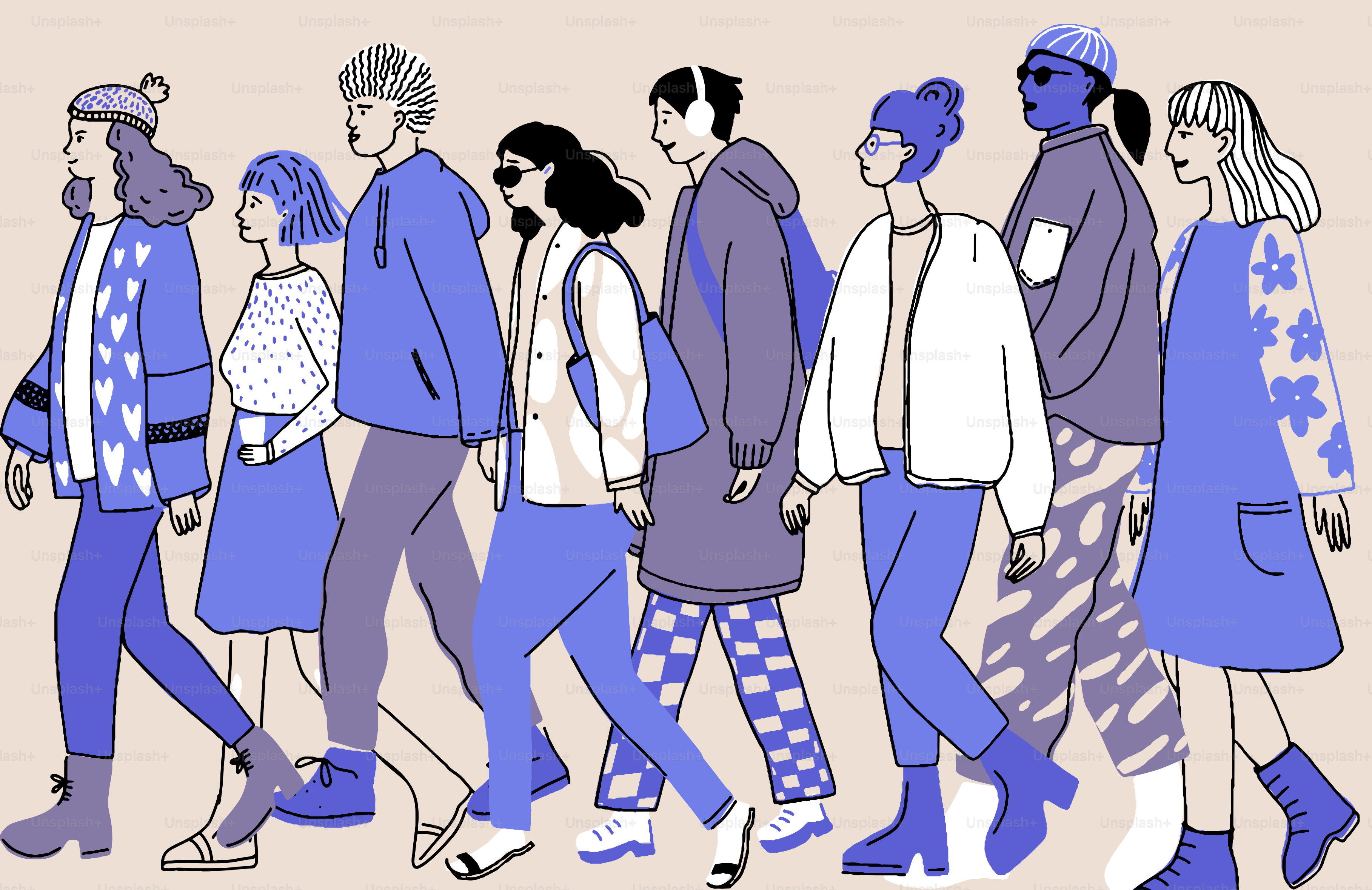 A group of people walking together.