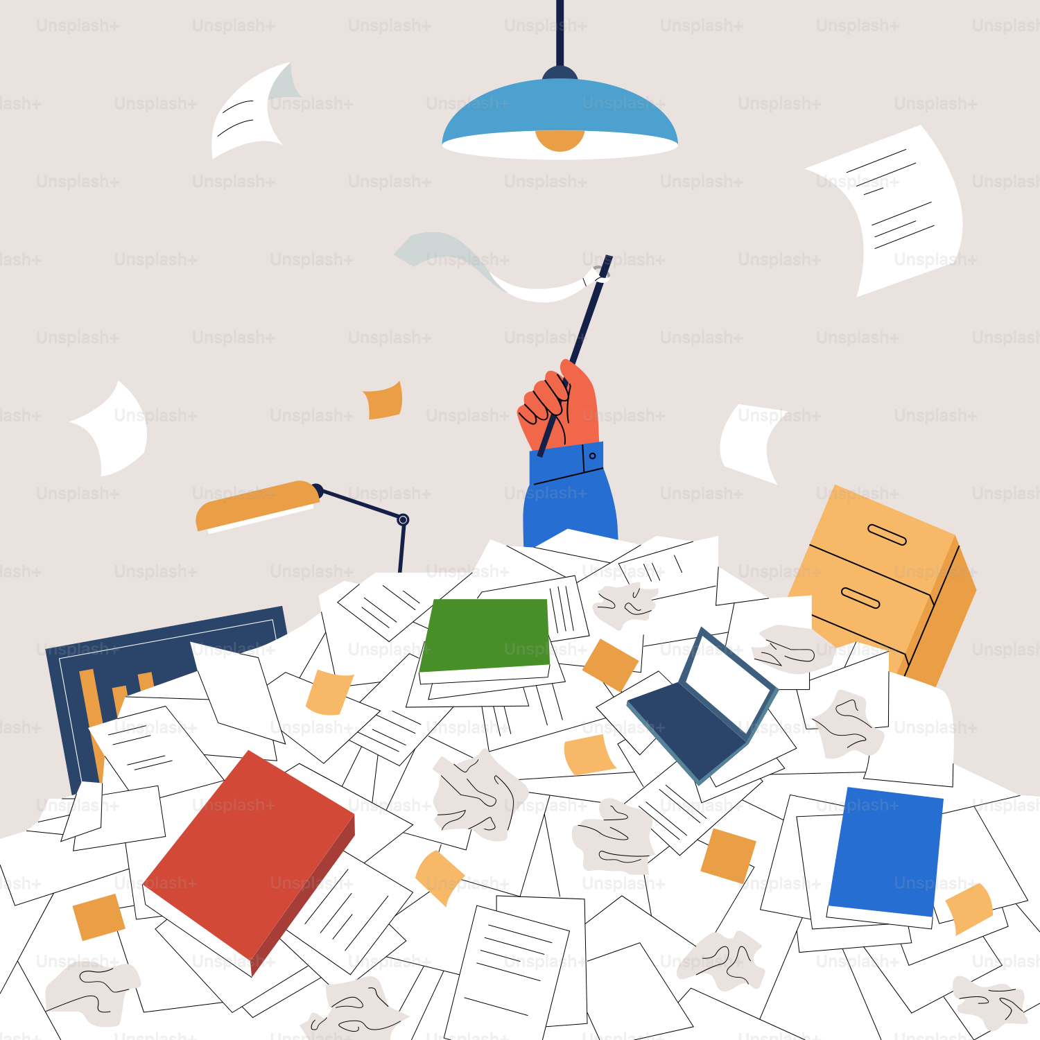 Enfoui dans la paperasse, cherchant de l’aide !