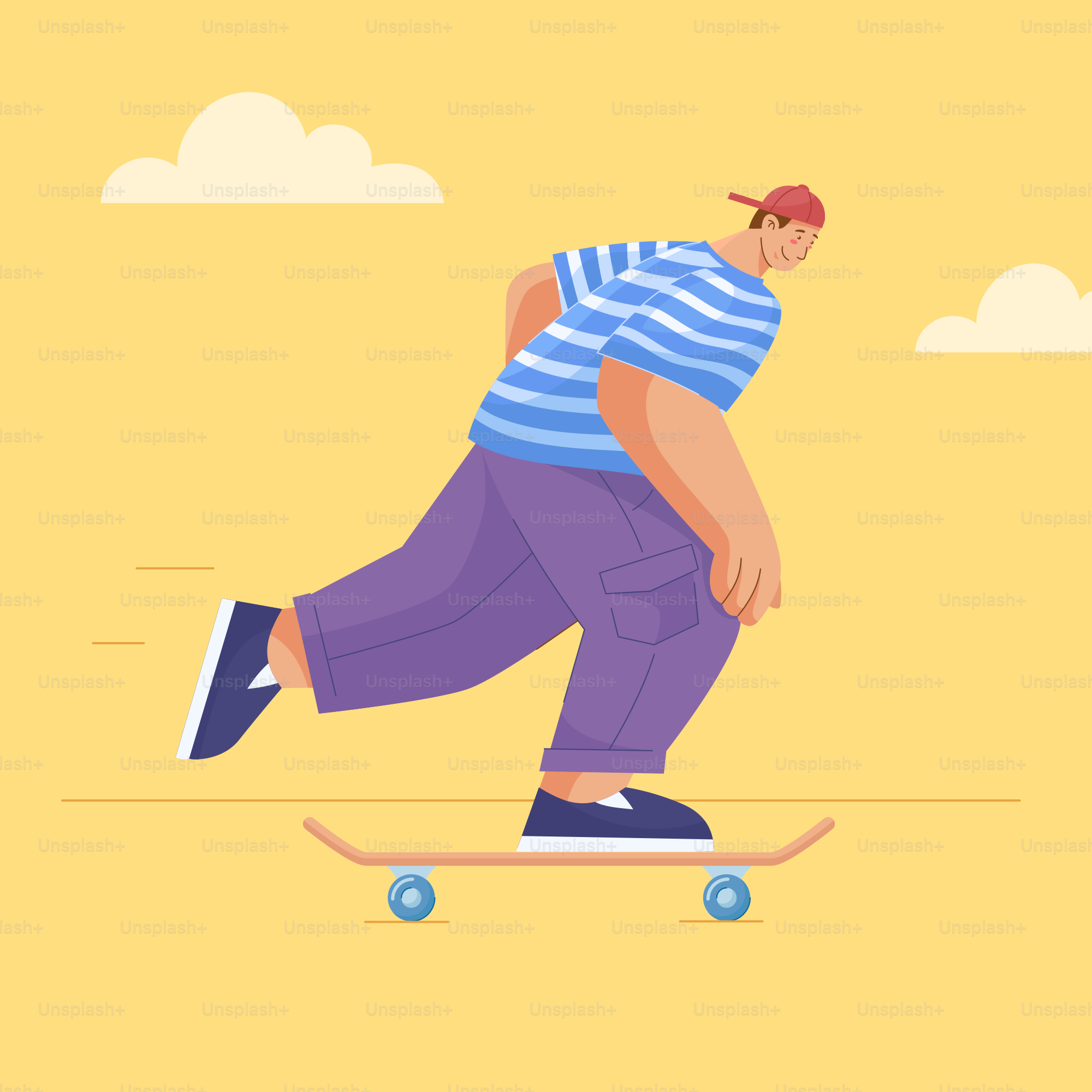A man skates on a skateboard.