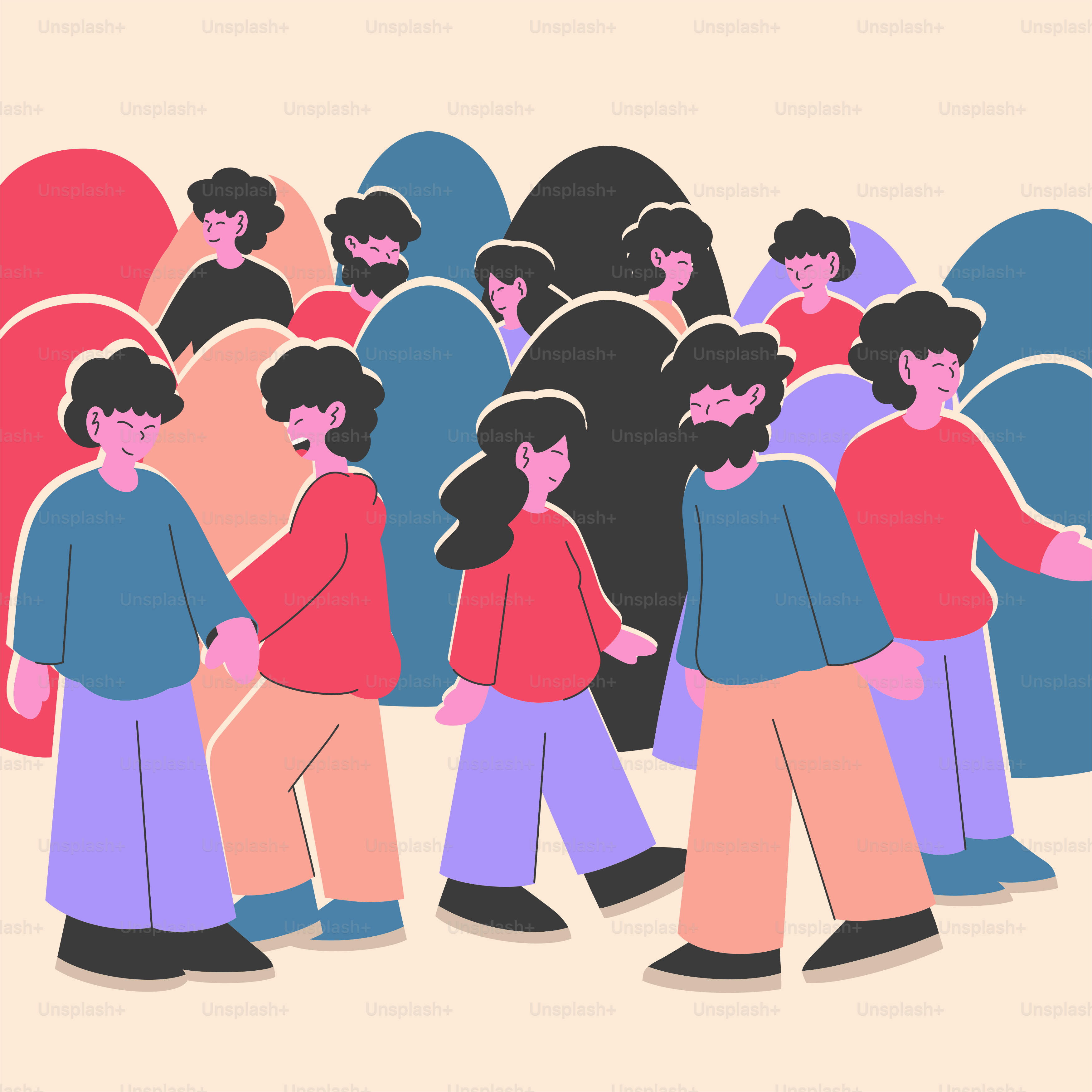 Um grupo diverso de pessoas está se reunindo.