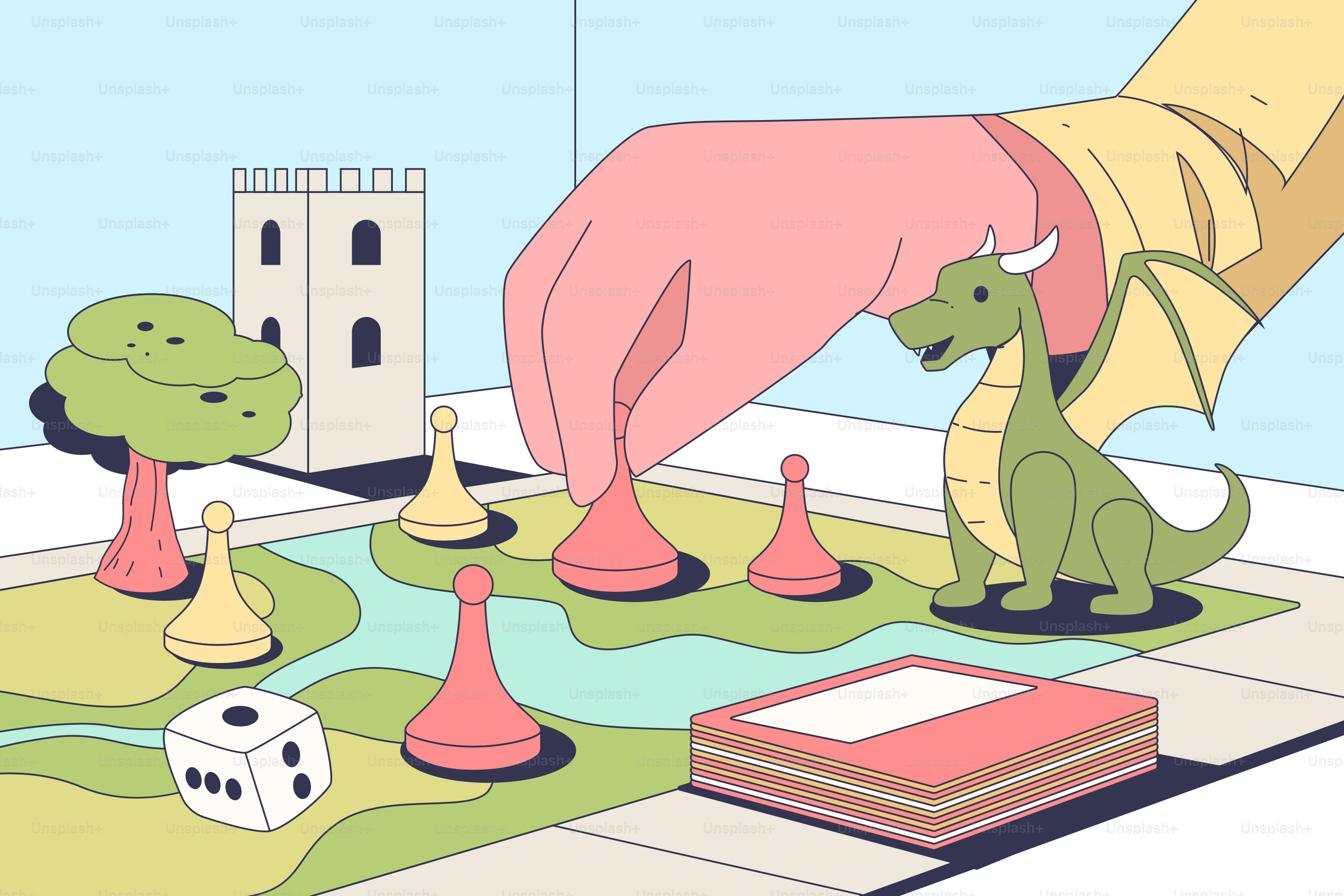 Jemand spielt ein Fantasy-Brettspiel.