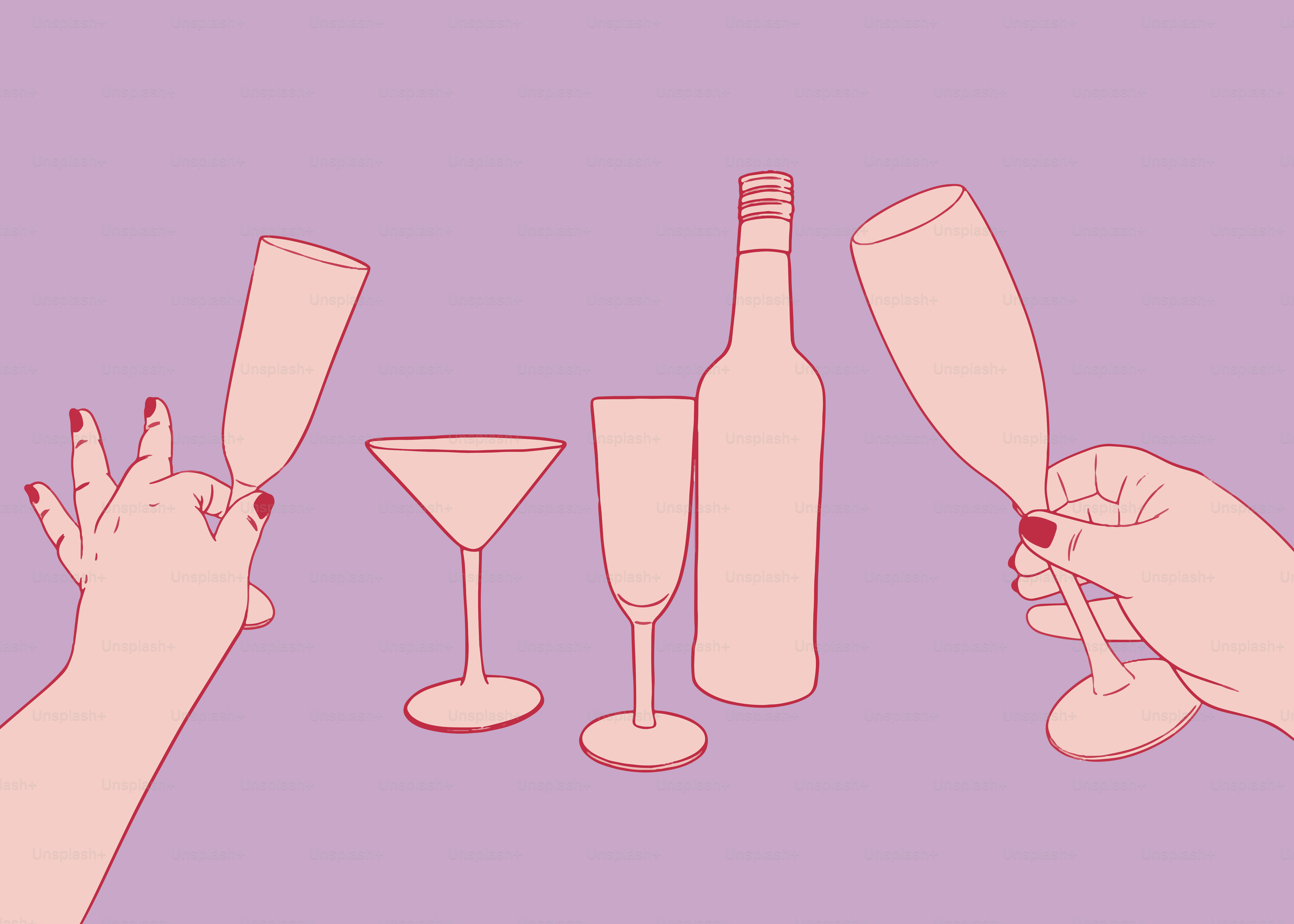 Les gens portent un toast avec des verres de champagne.