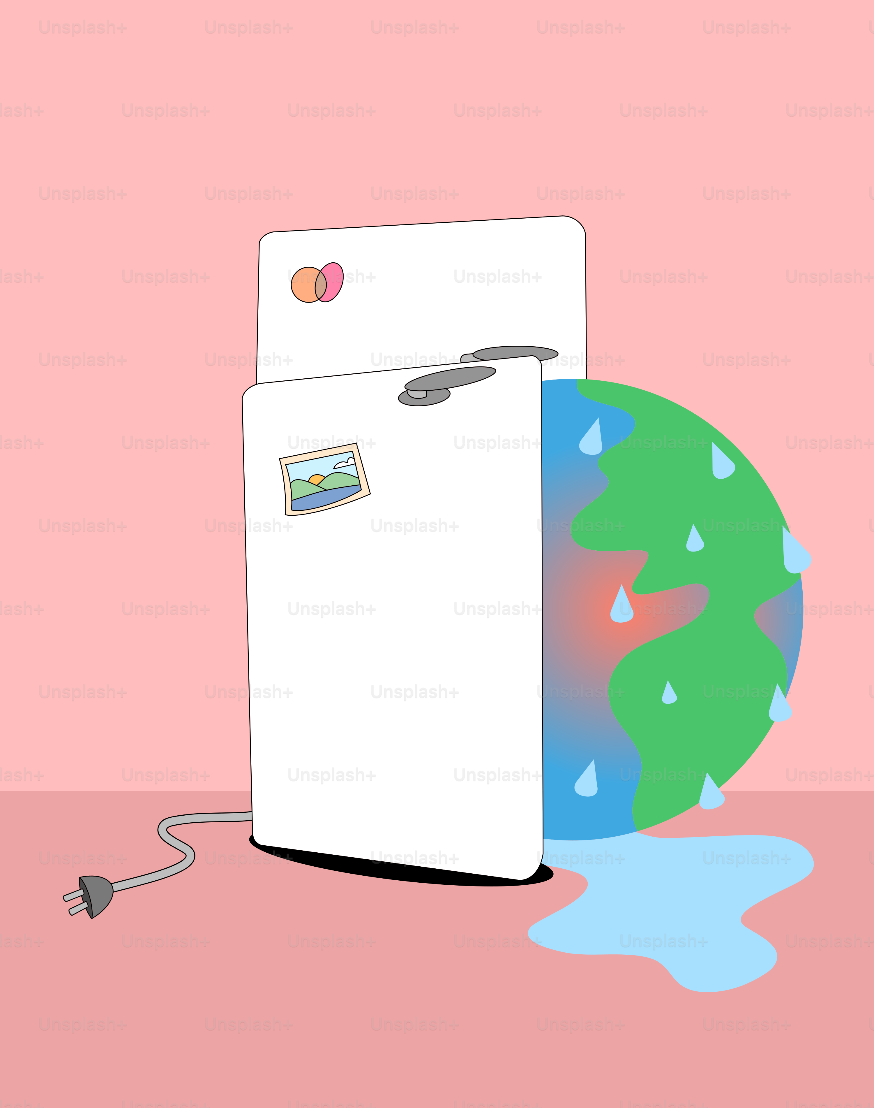 The fridge is melting the earth.