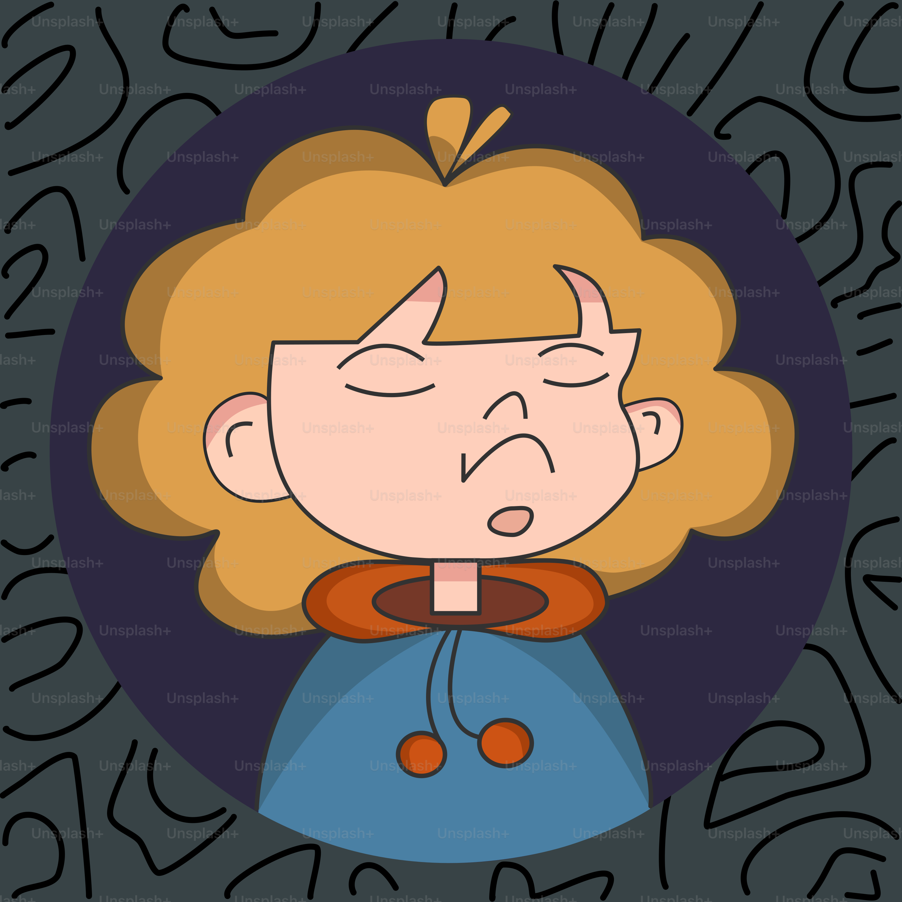 A cartoon illustration of a person with closed eyes.