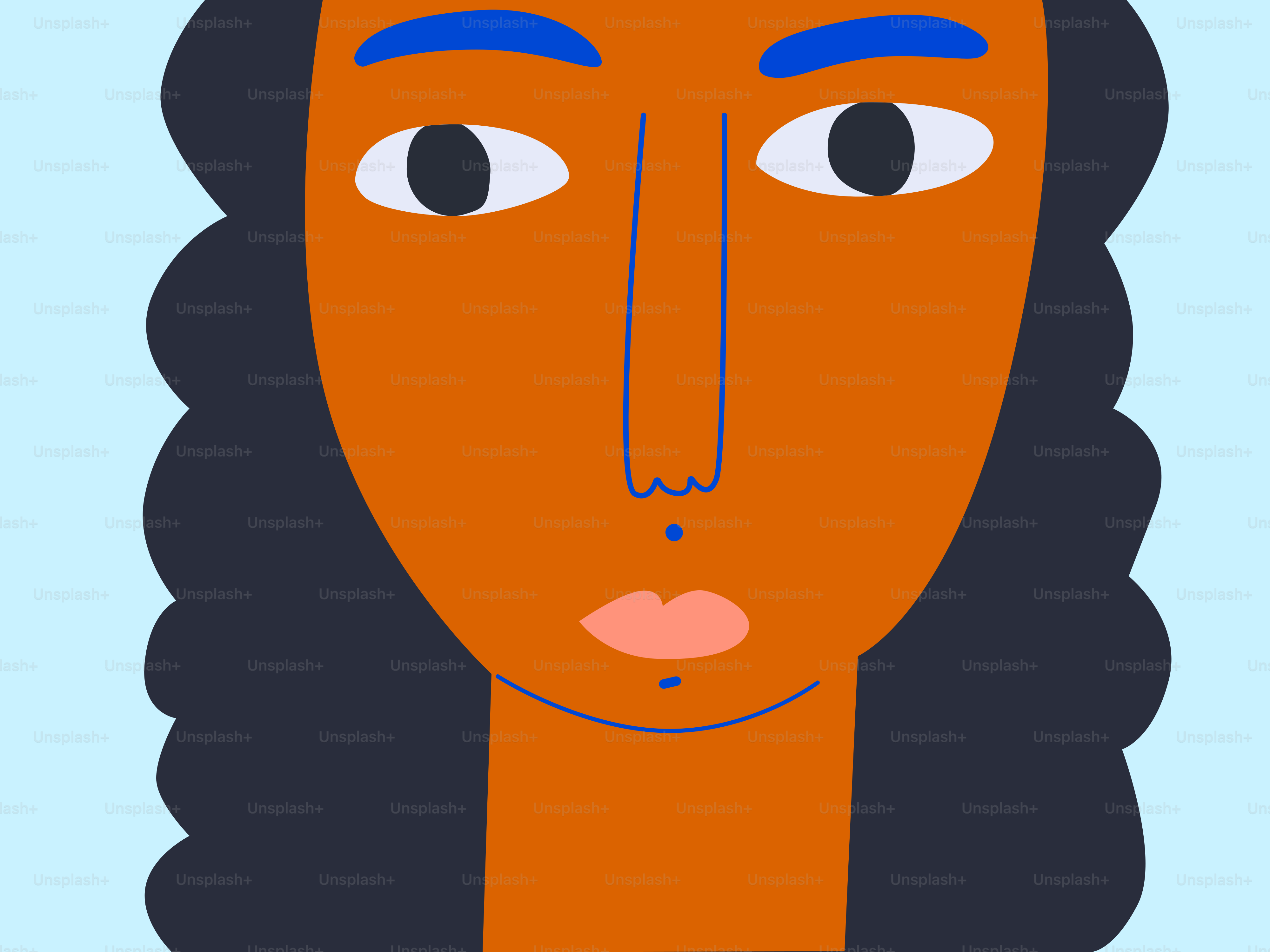 Una simple ilustración del rostro de una mujer.