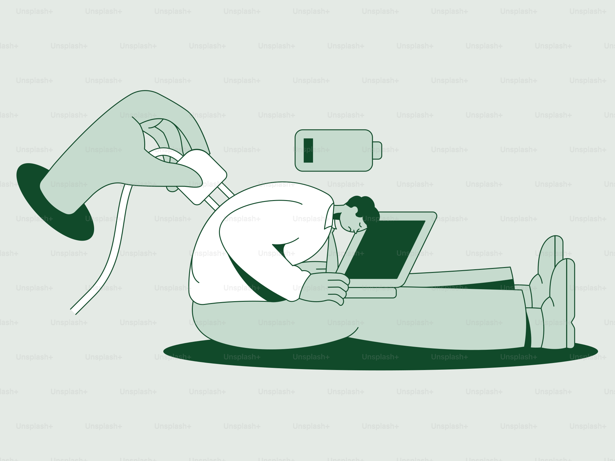 Someone is being recharged like a battery.