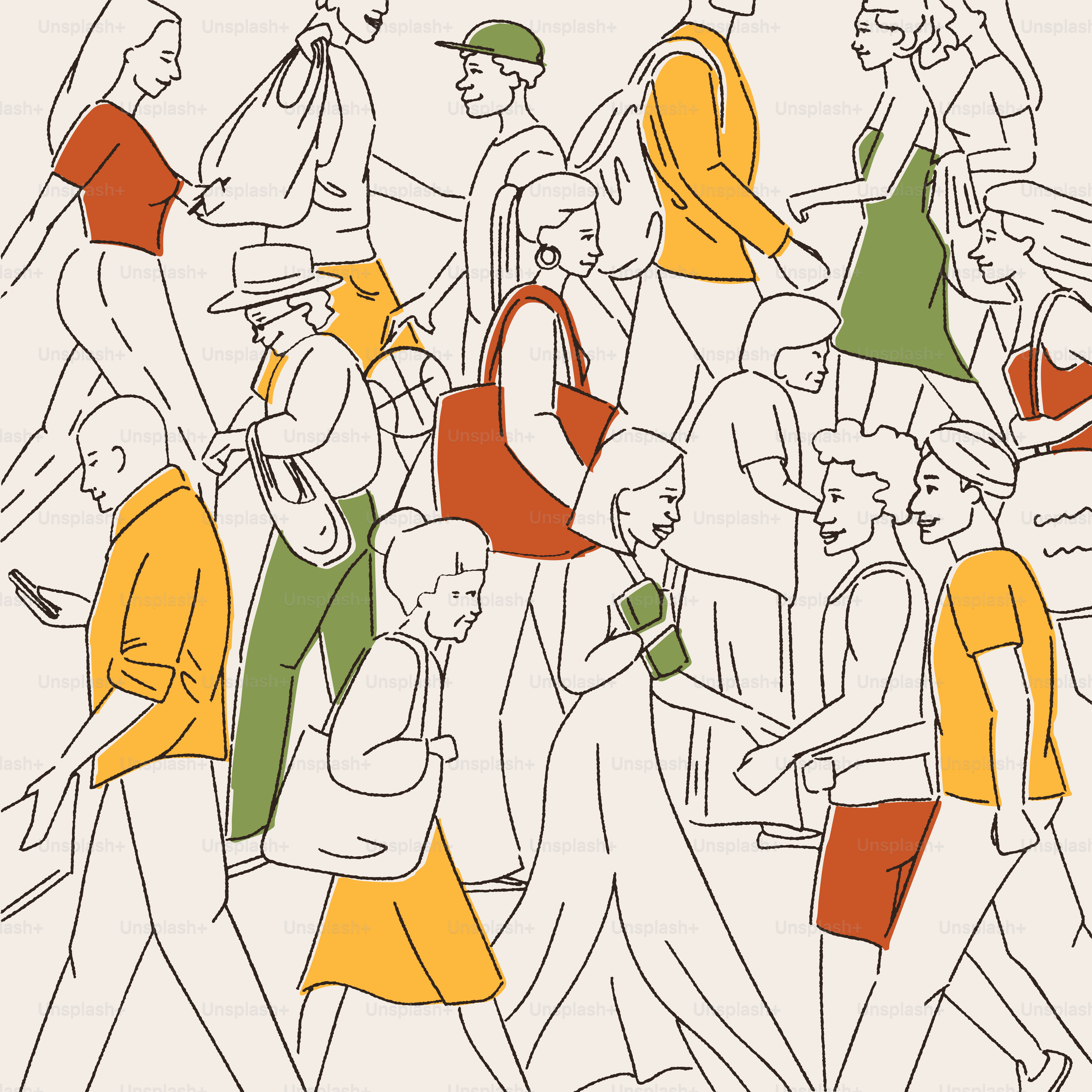 People are walking around in a busy city.