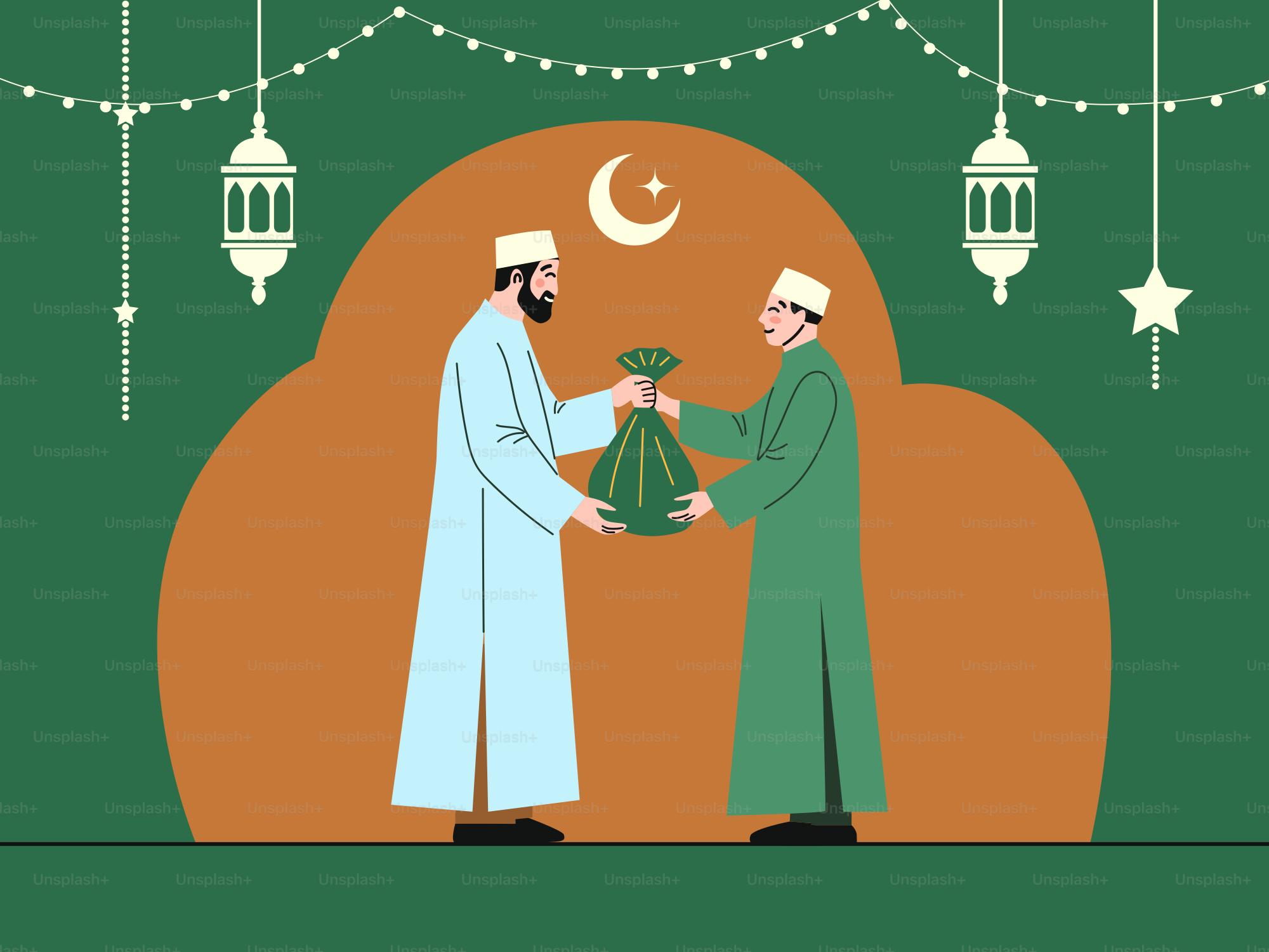 A man is giving charity during a celebration.