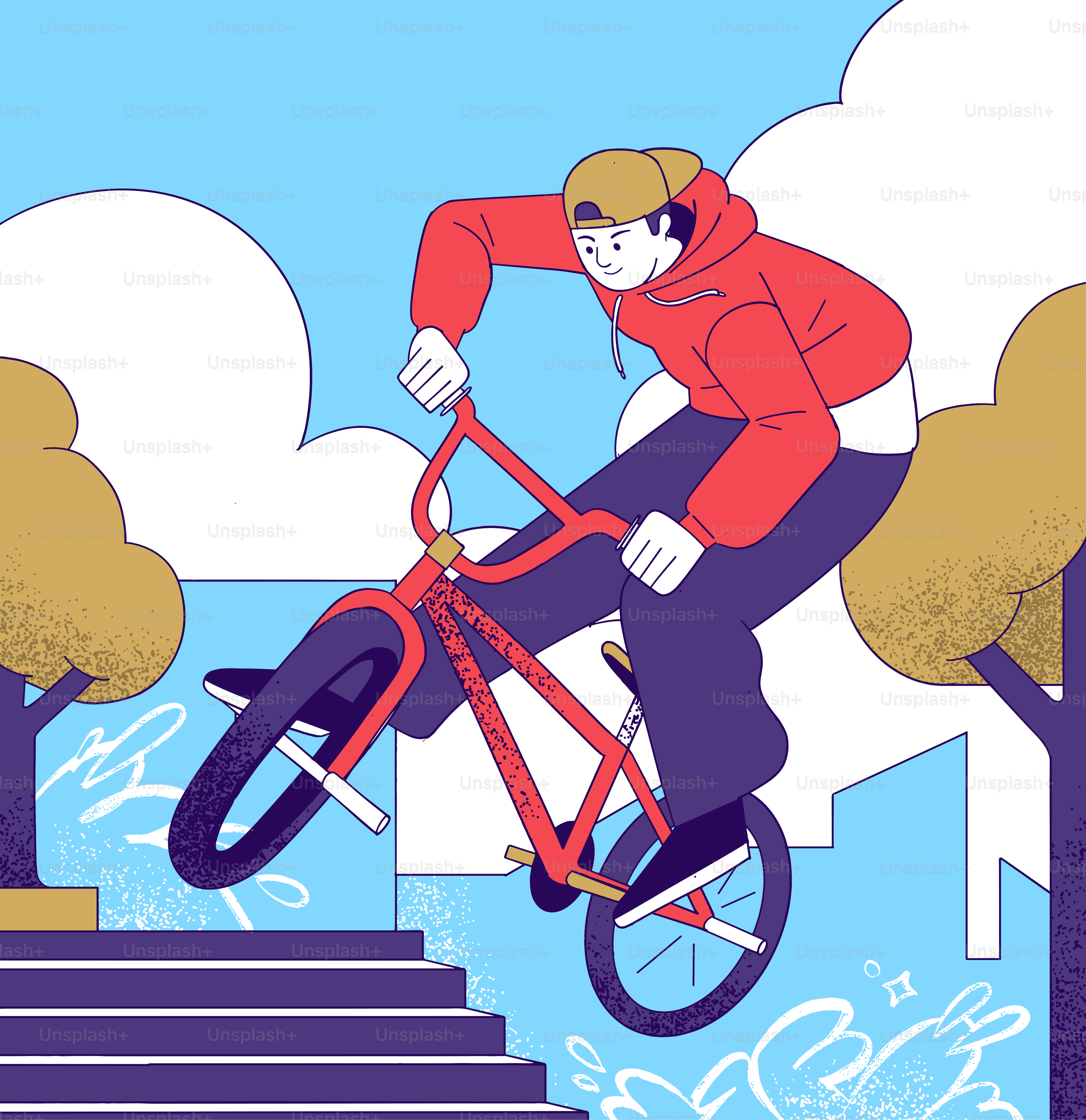 A bmx rider is performing a stunt.