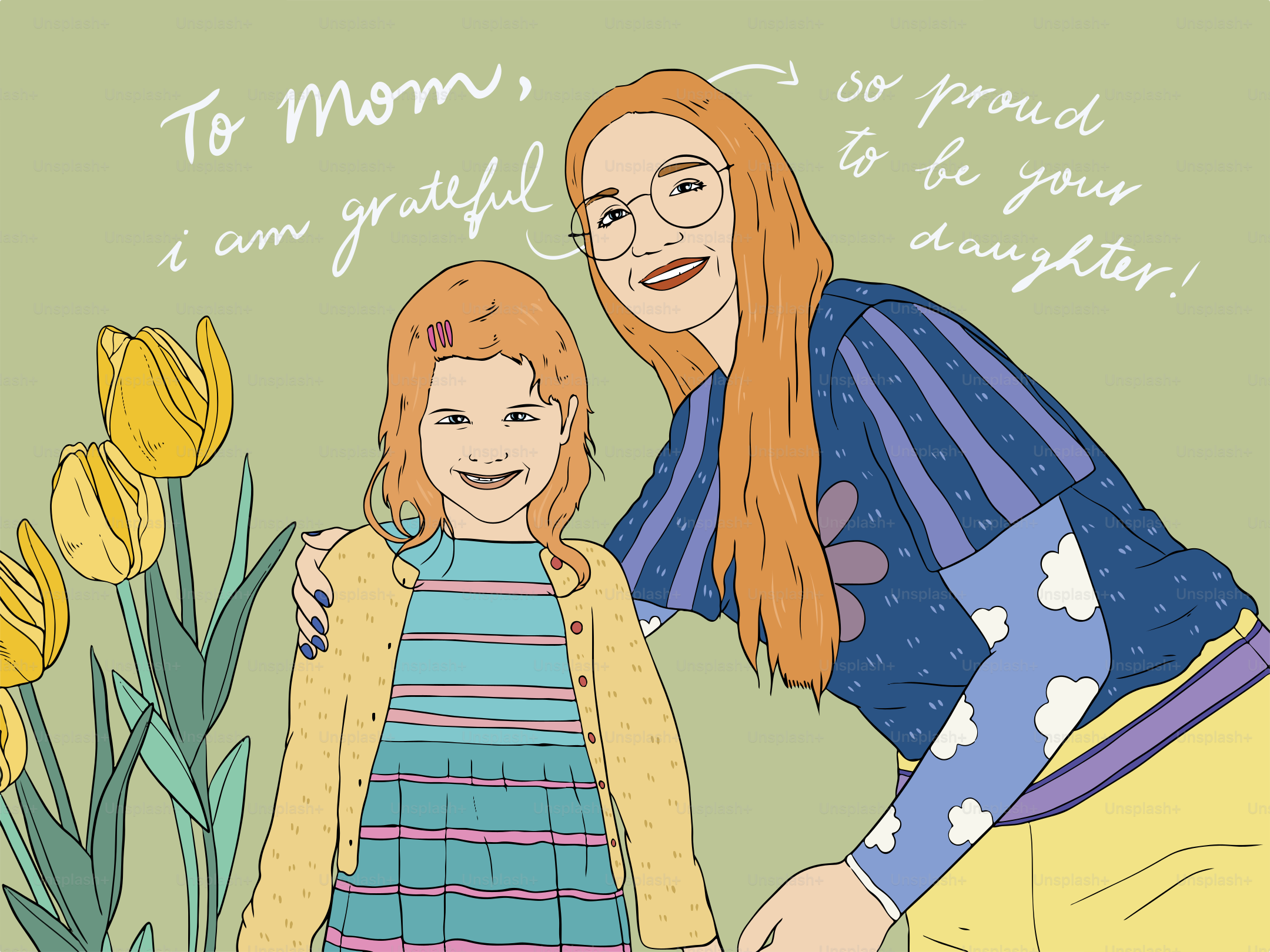 A mother and daughter share a loving embrace.