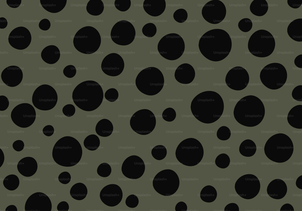 Black circles are scattered on an olive background.