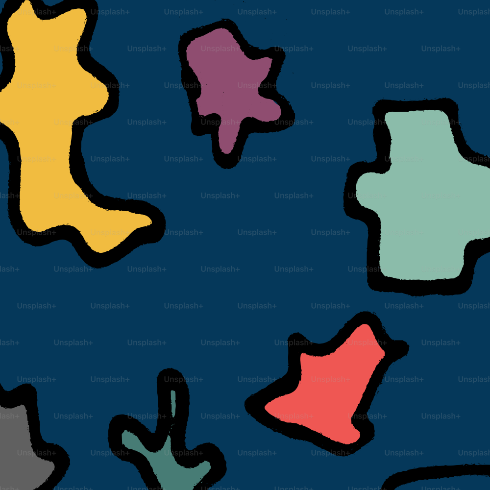 Abstract blobs of color on a blue background. vector – Wallpaper Image ...