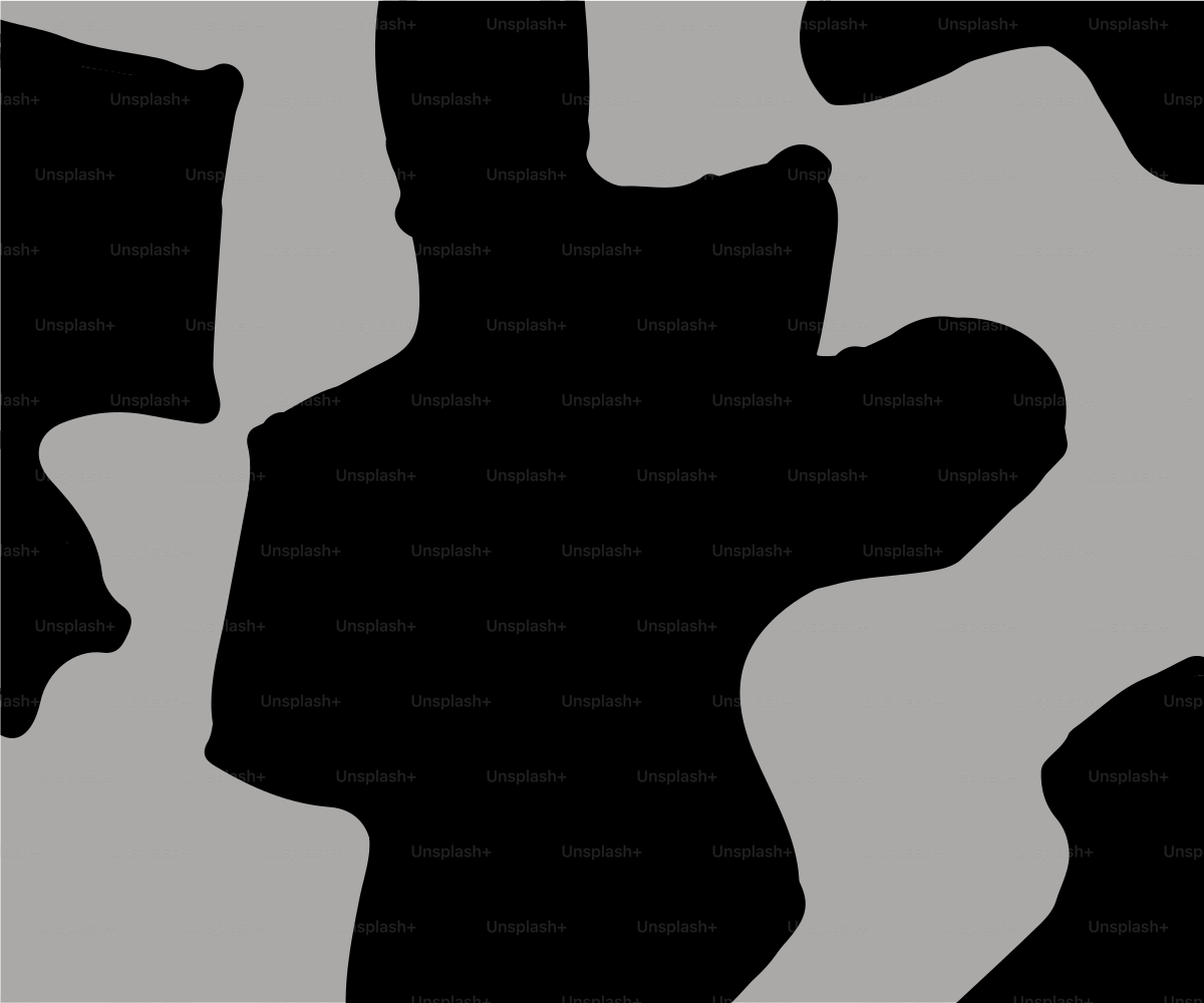 Black and gray abstract shapes fill the frame.