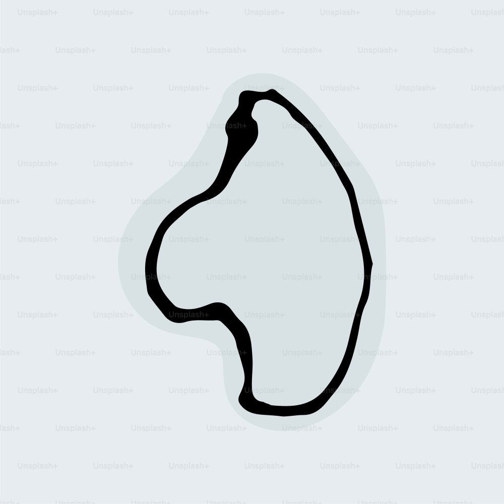Abstract black shape on a light gray background.