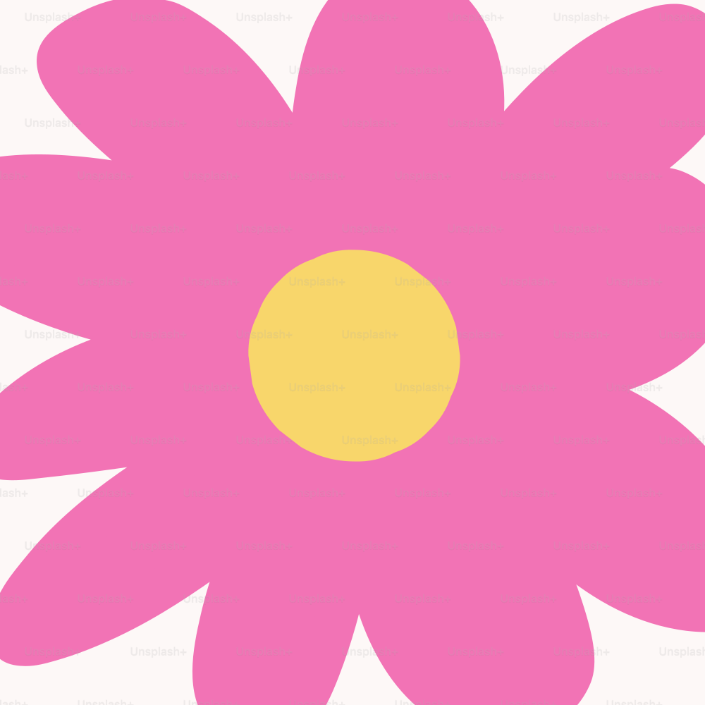 シンプルで鮮やかなピンク色の花で、中央が黄色い花です。