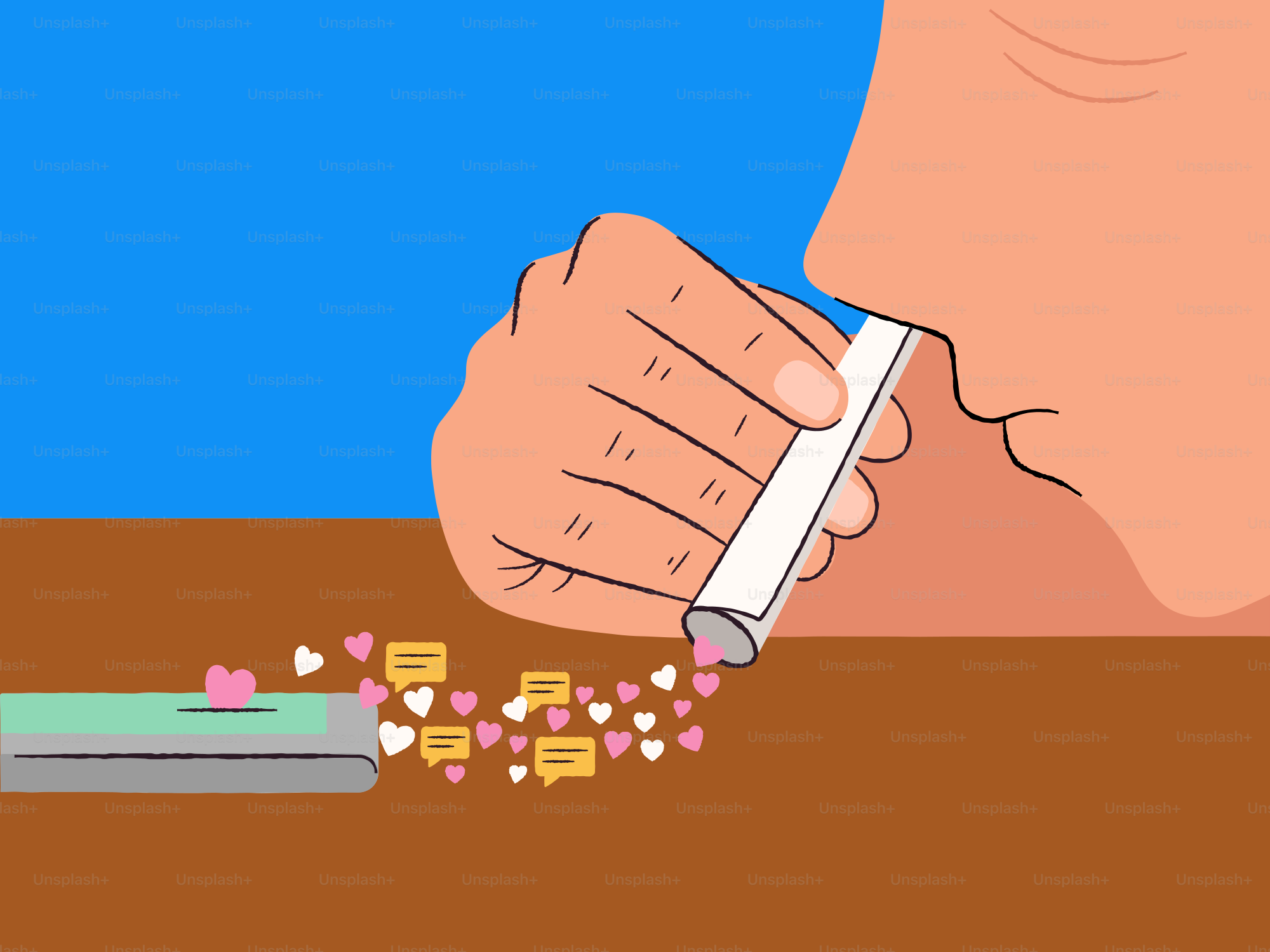 A person is snorting likes and messages. vector – Image on Unsplash