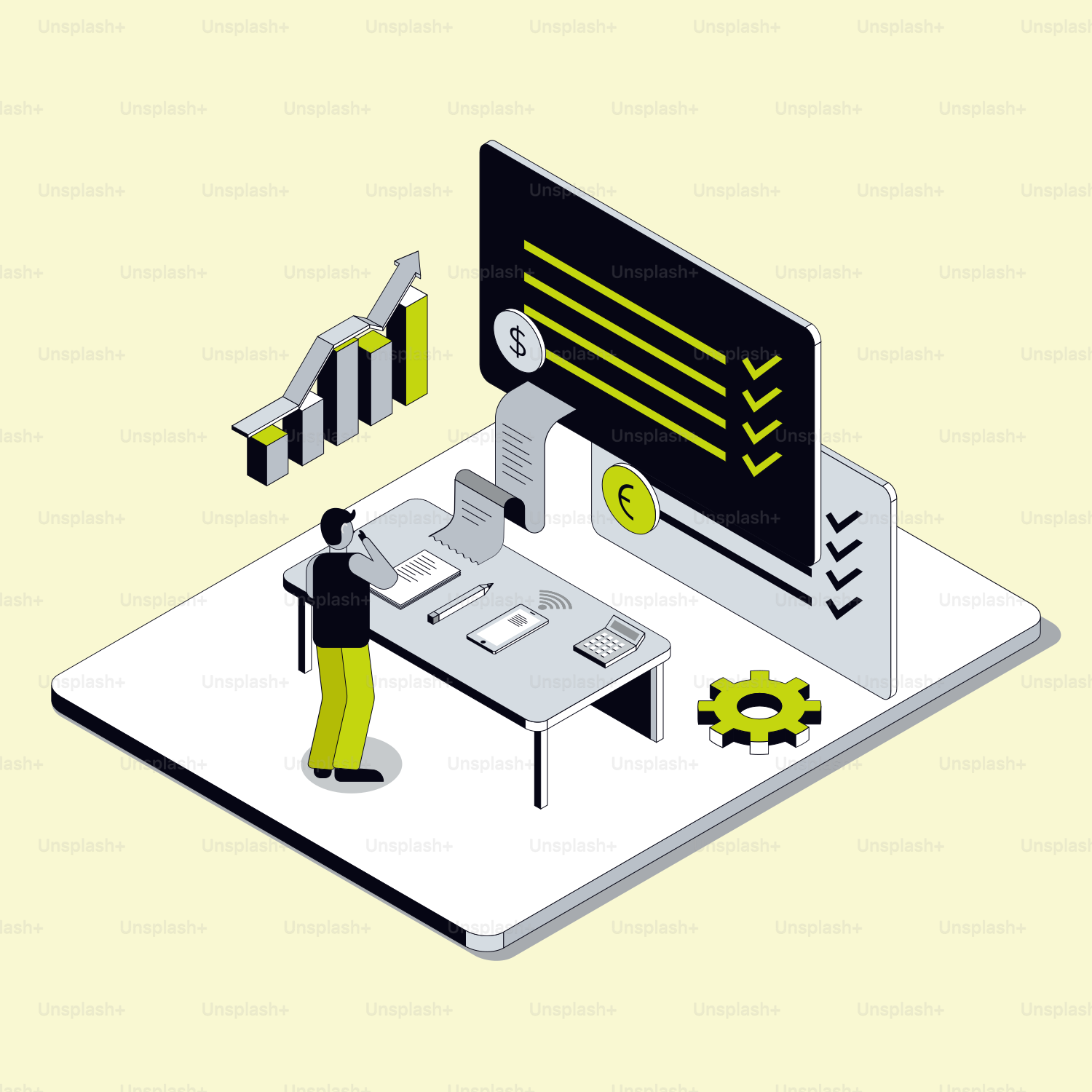 A person reviews financial data on computer.