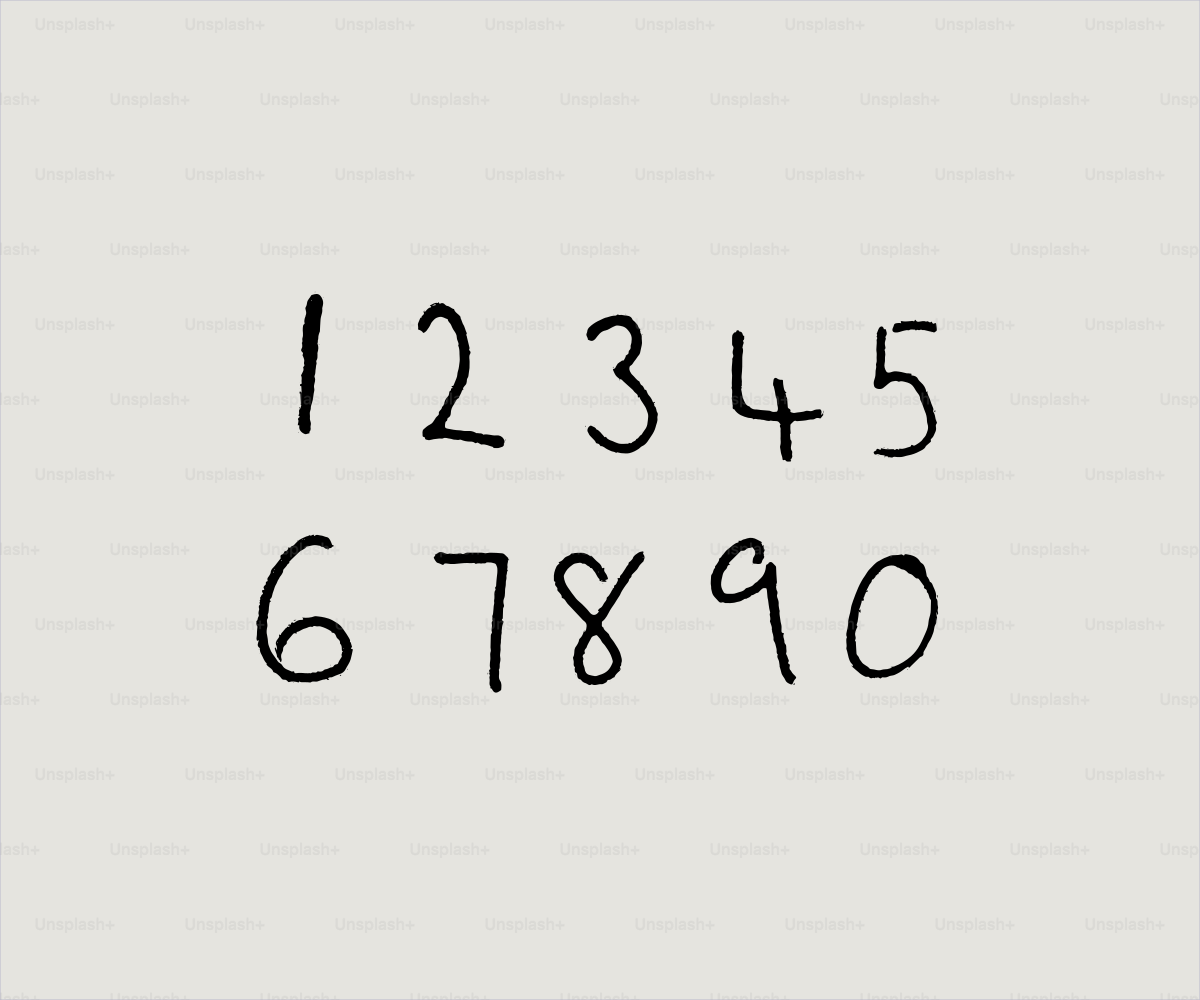 L’image montre les chiffres de 1 à 0.