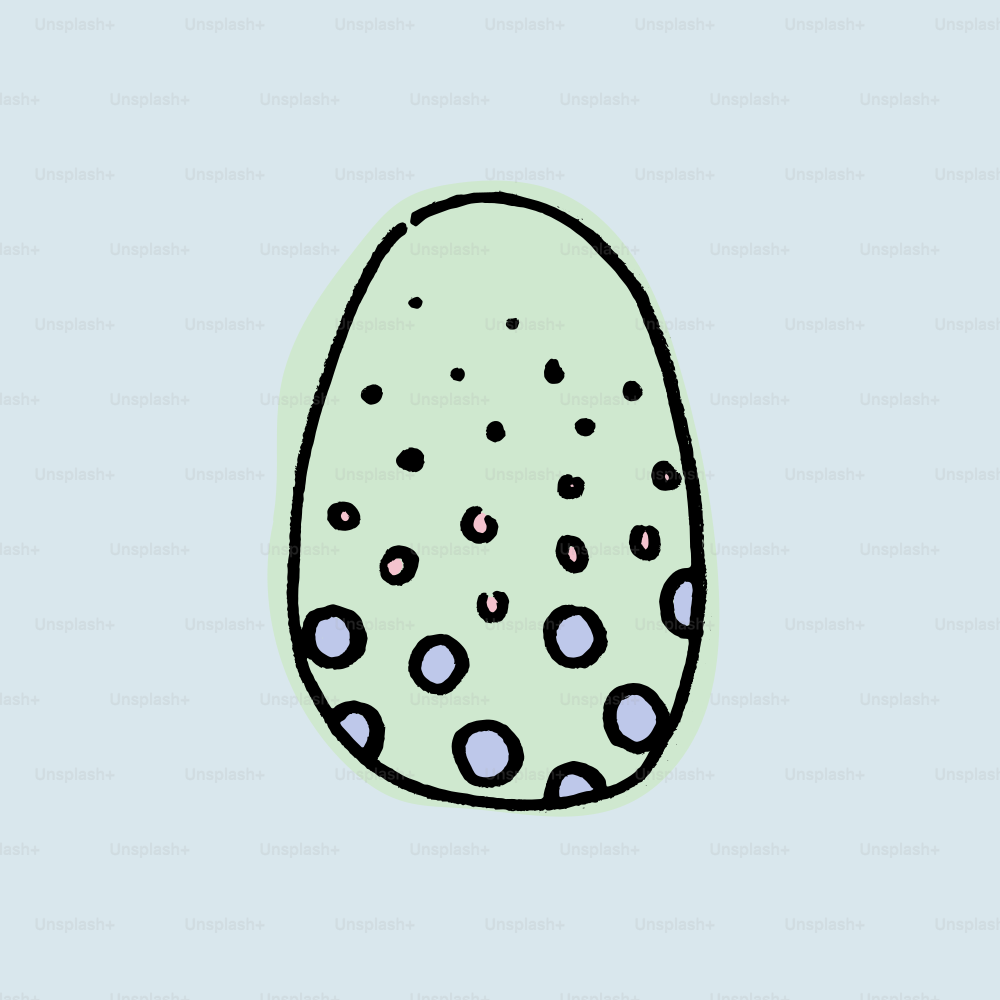 A light green egg with spots.