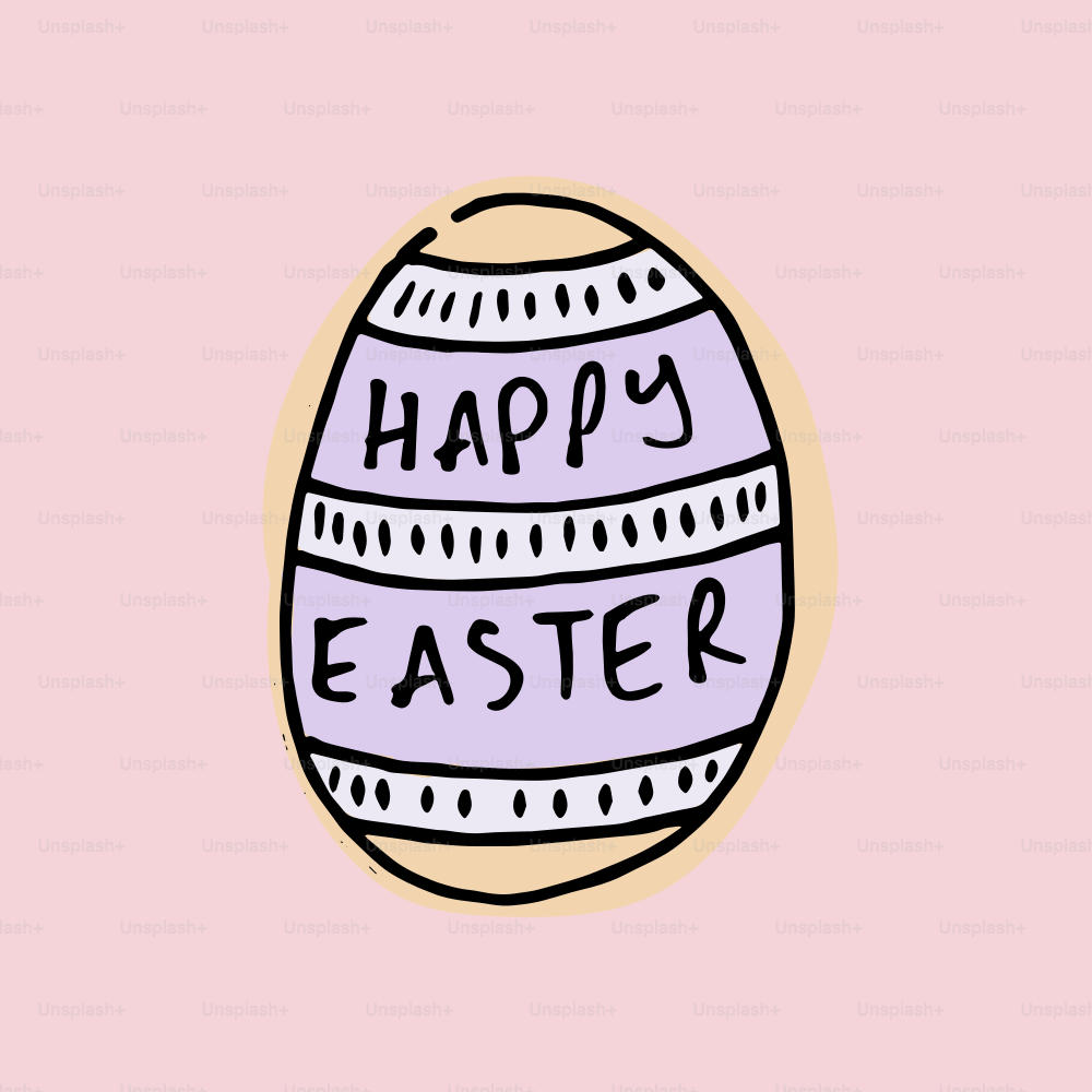 Joyeuses Pâques est écrit sur un œuf.