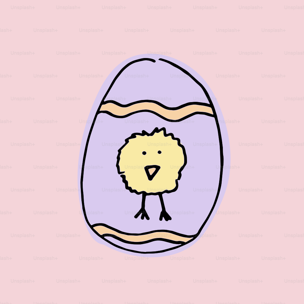 A chick hatches from an easter egg.