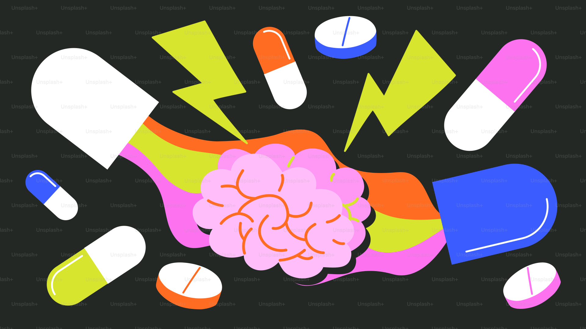 Medication impacting the brain, potentially healing.