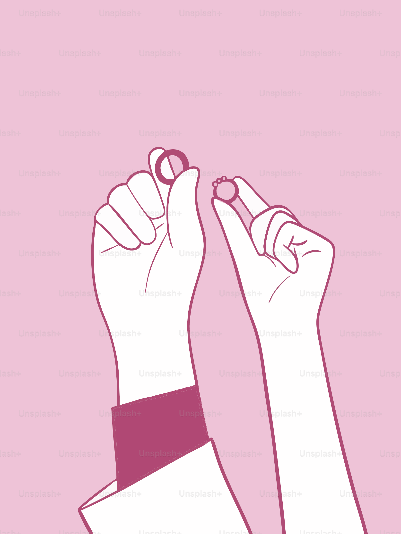 Hands hold up engagement rings.