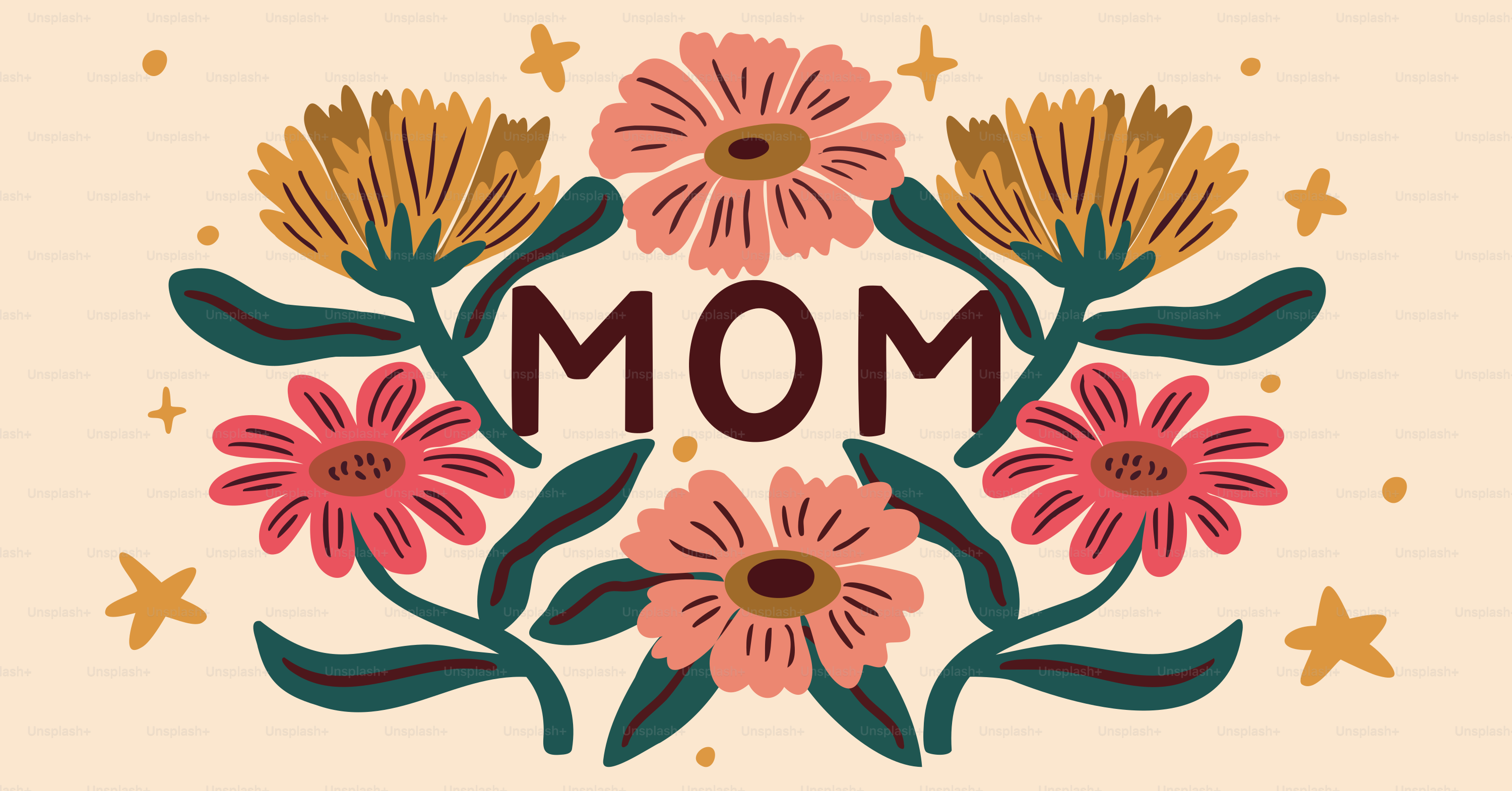 Buona festa della mamma per il design floreale.