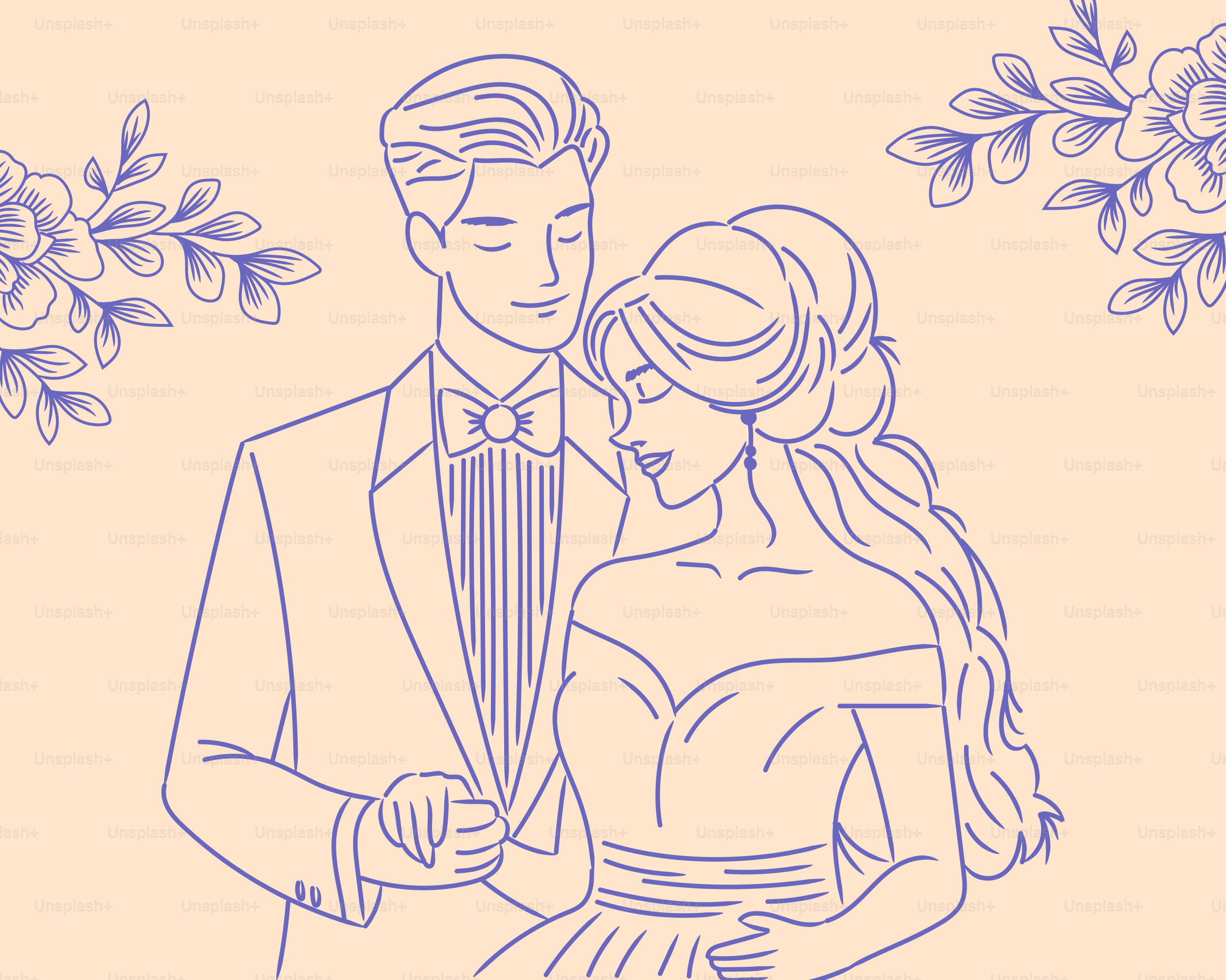 A newlywed couple embraces in joyous wedding bliss.