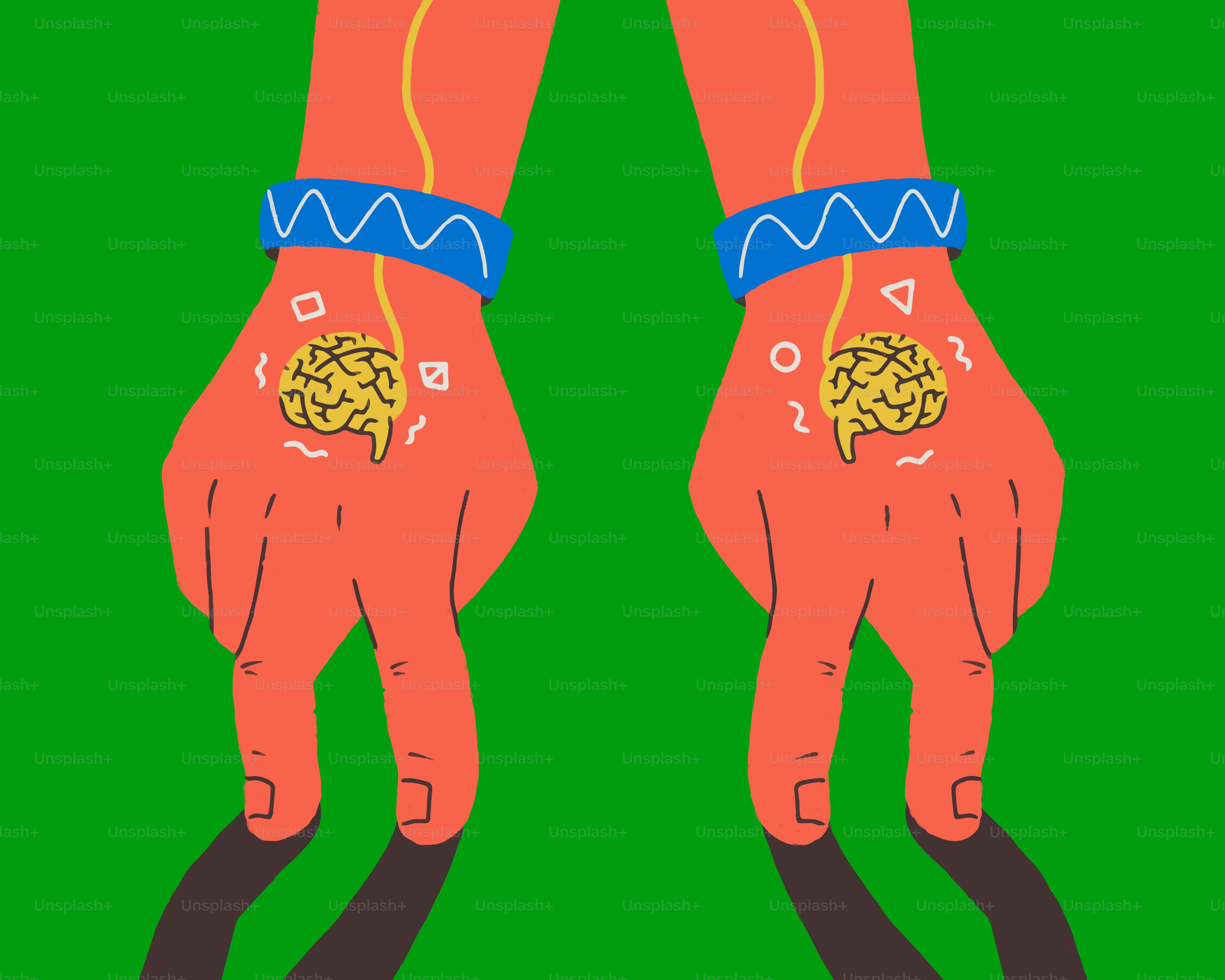 Hands are connected to the brains with energy.