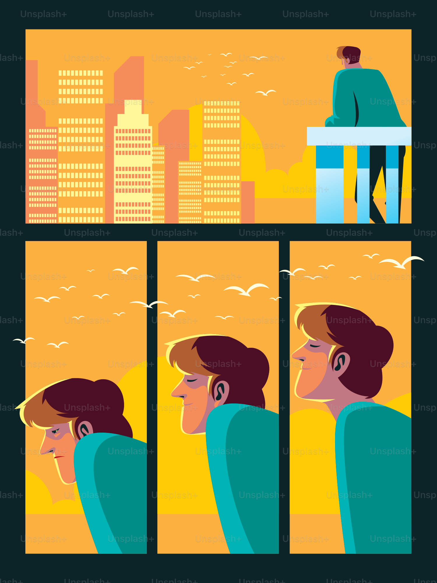 Une personne observe la ville à travers une fenêtre.