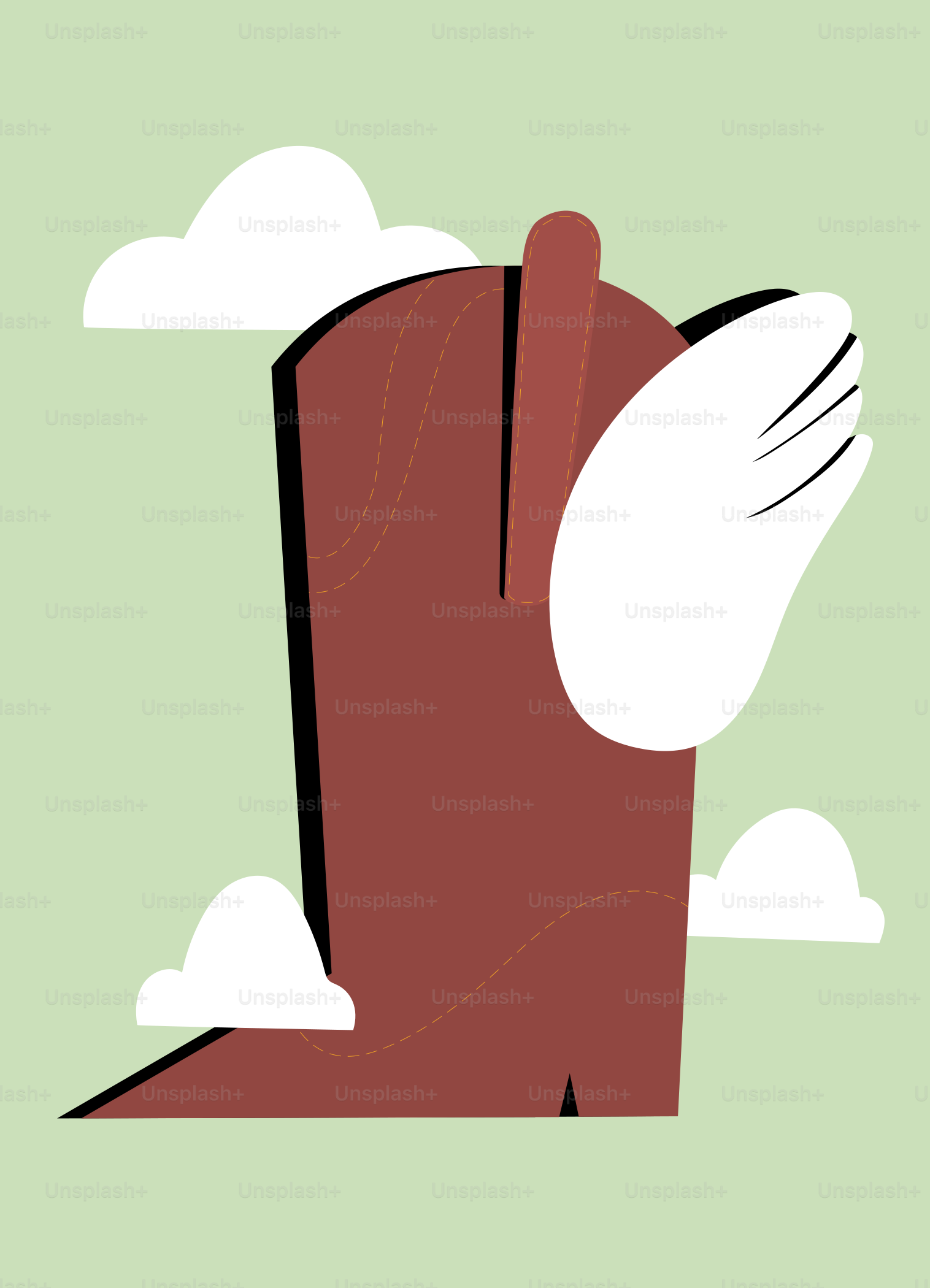 A cowboy boot soaring among the clouds.