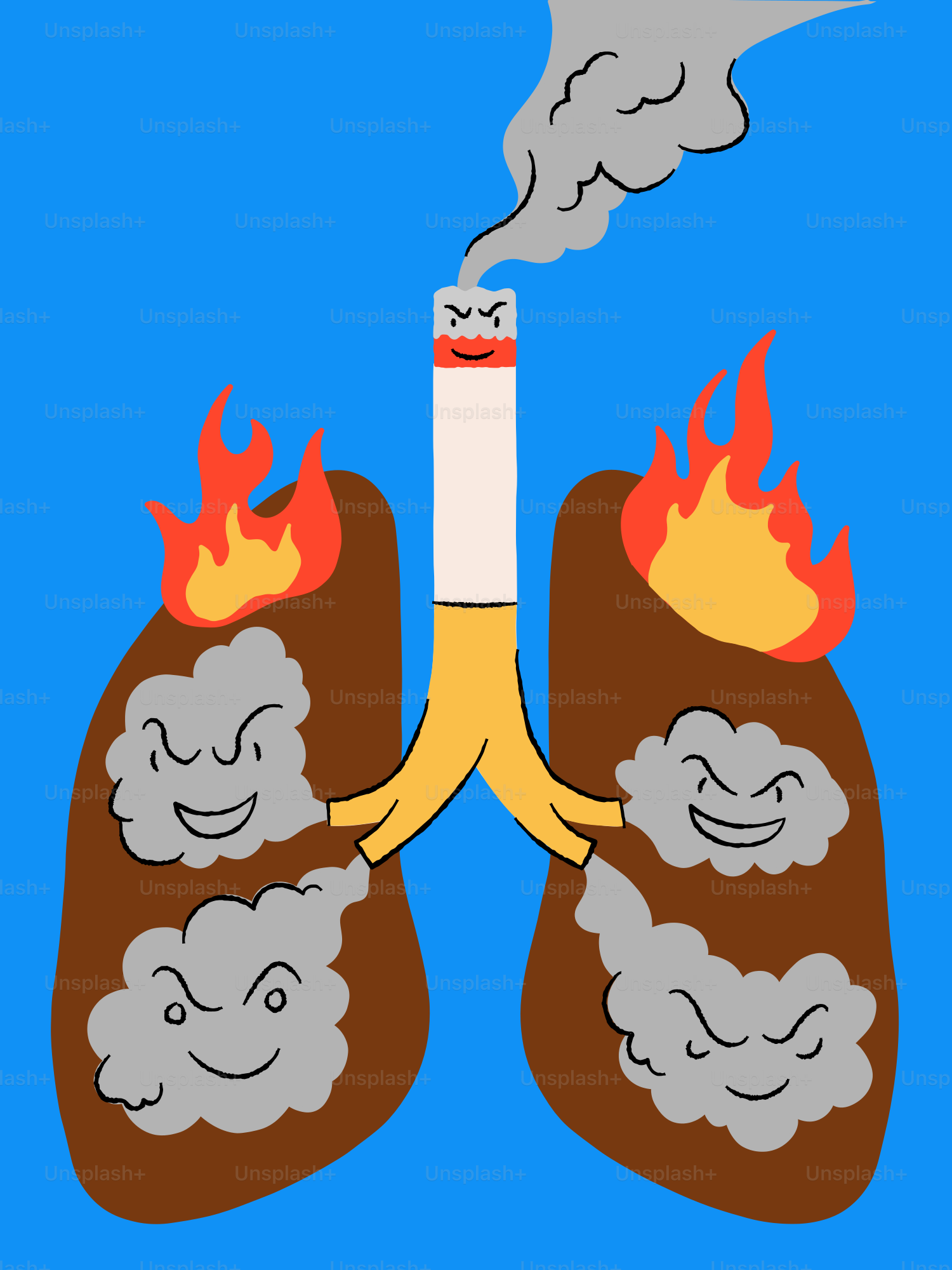 Smoking harms lungs and creates harmful pollution.