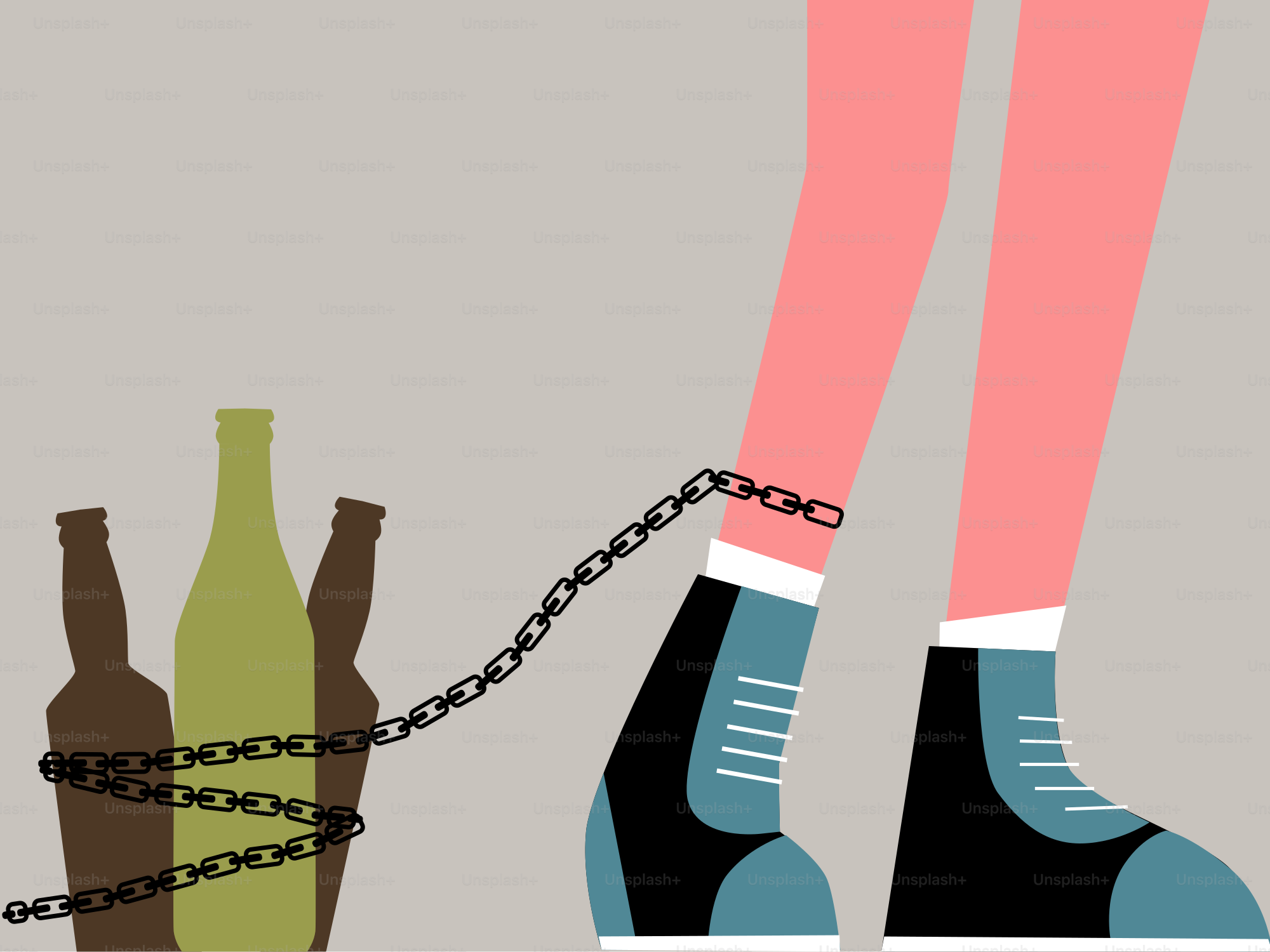 Alcohol addiction is holding someone back.