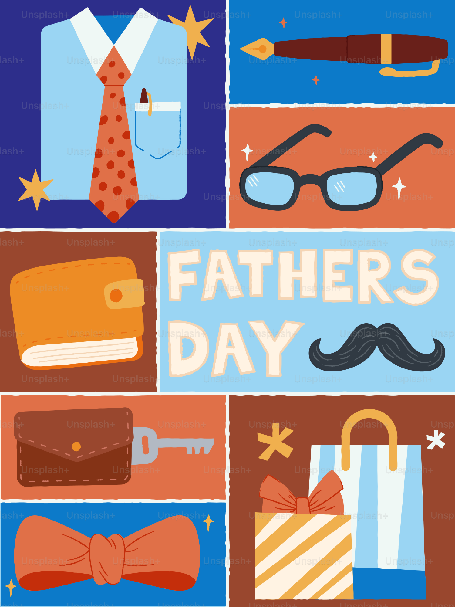 È un'immagine felice per la festa del papà.