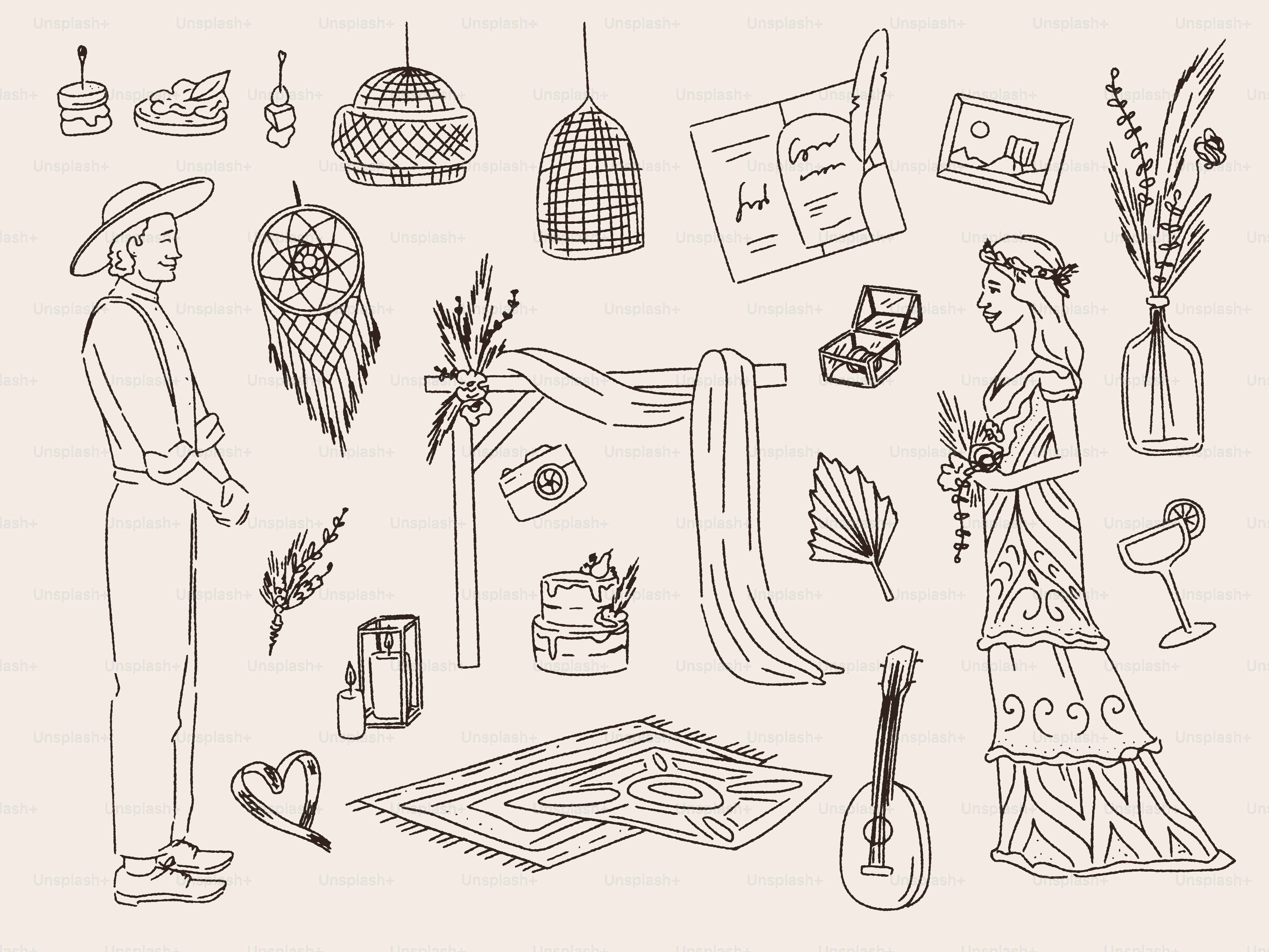 Un ensemble de Doodle de choses de la nation mexicaine. Style de croquis  linéaire en noir et blanc. Collection des éléments traditionnels du  Mexique. Illustration vectorielle dessinée à la main vectoriel –, image size:3000x2250
