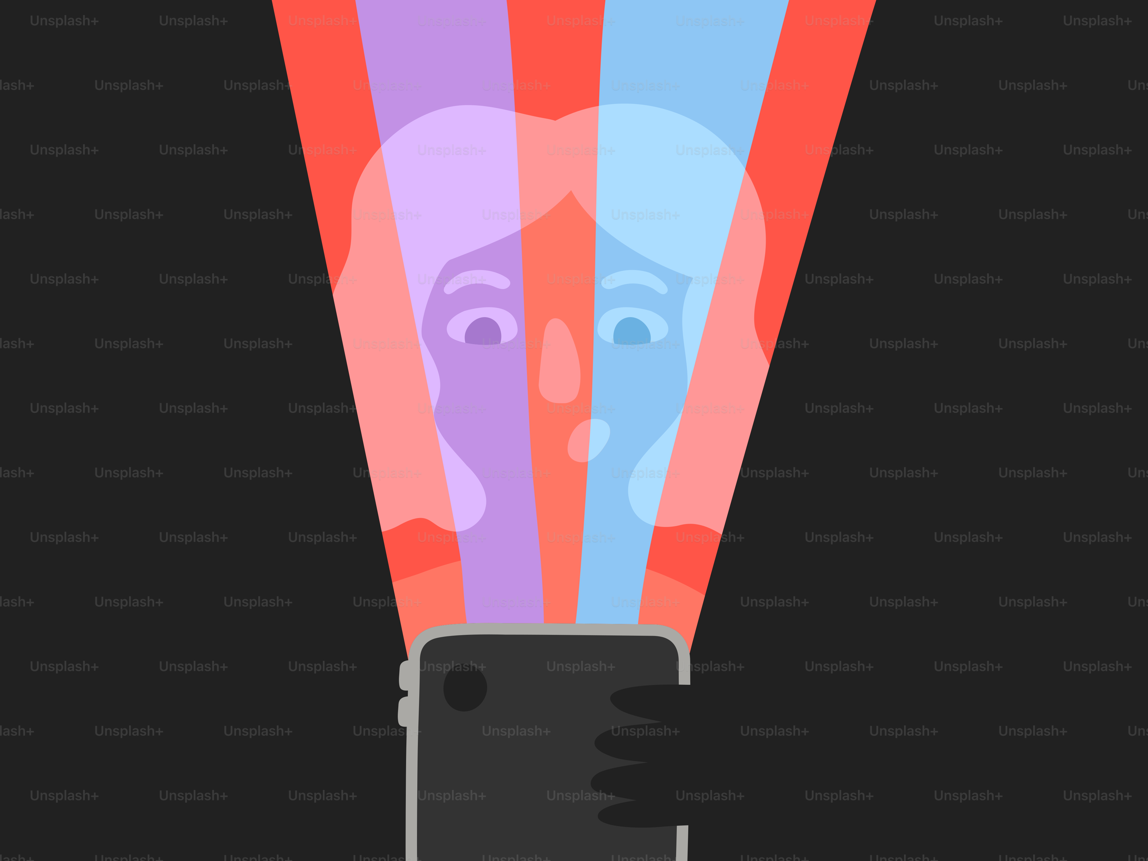 A person is being illuminated by their phone.