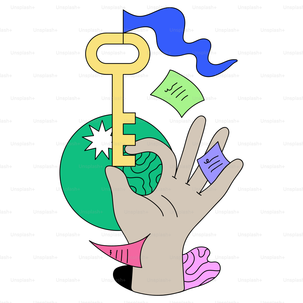 Key and hand reach for ideas and solutions.