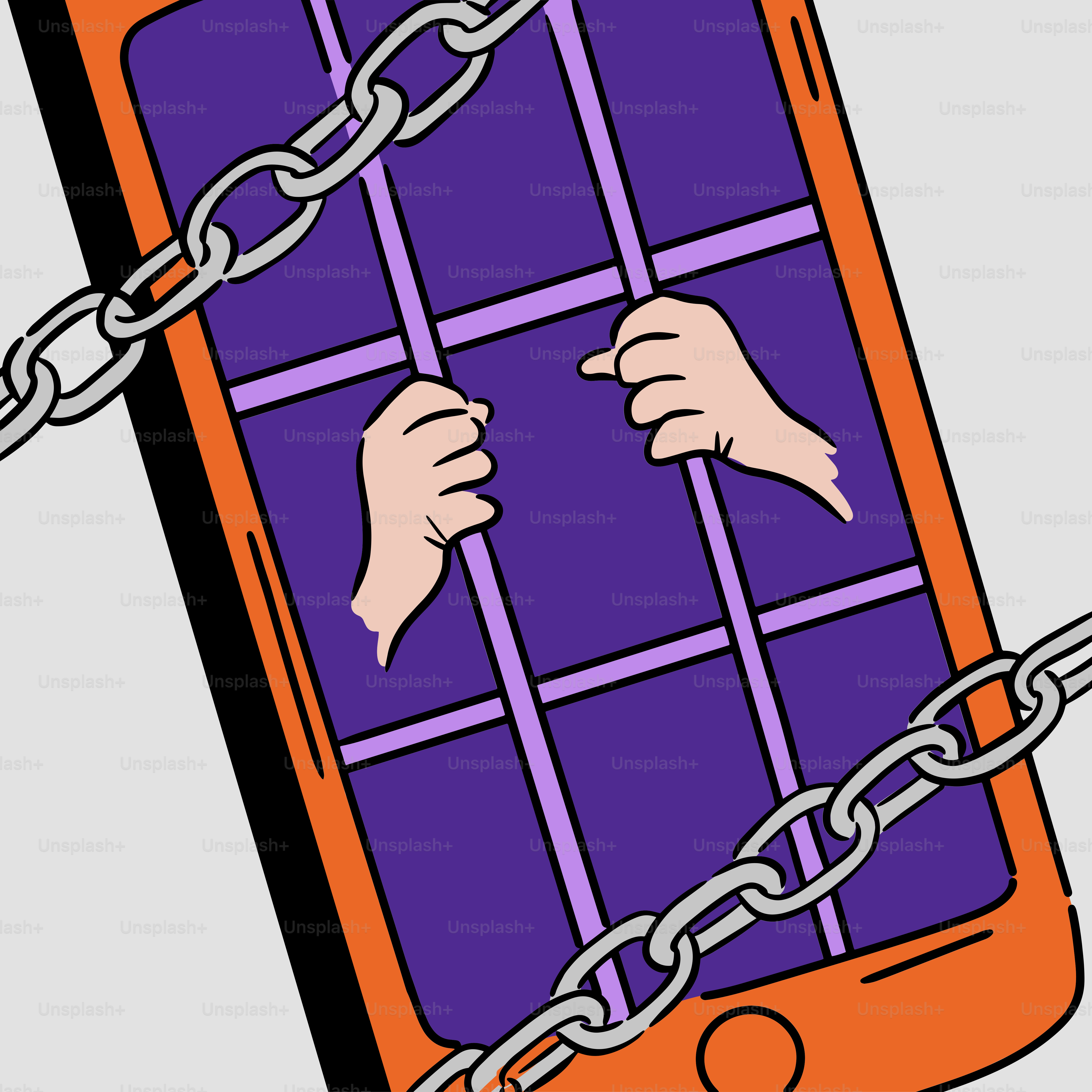 Phone addiction traps someone behind bars.