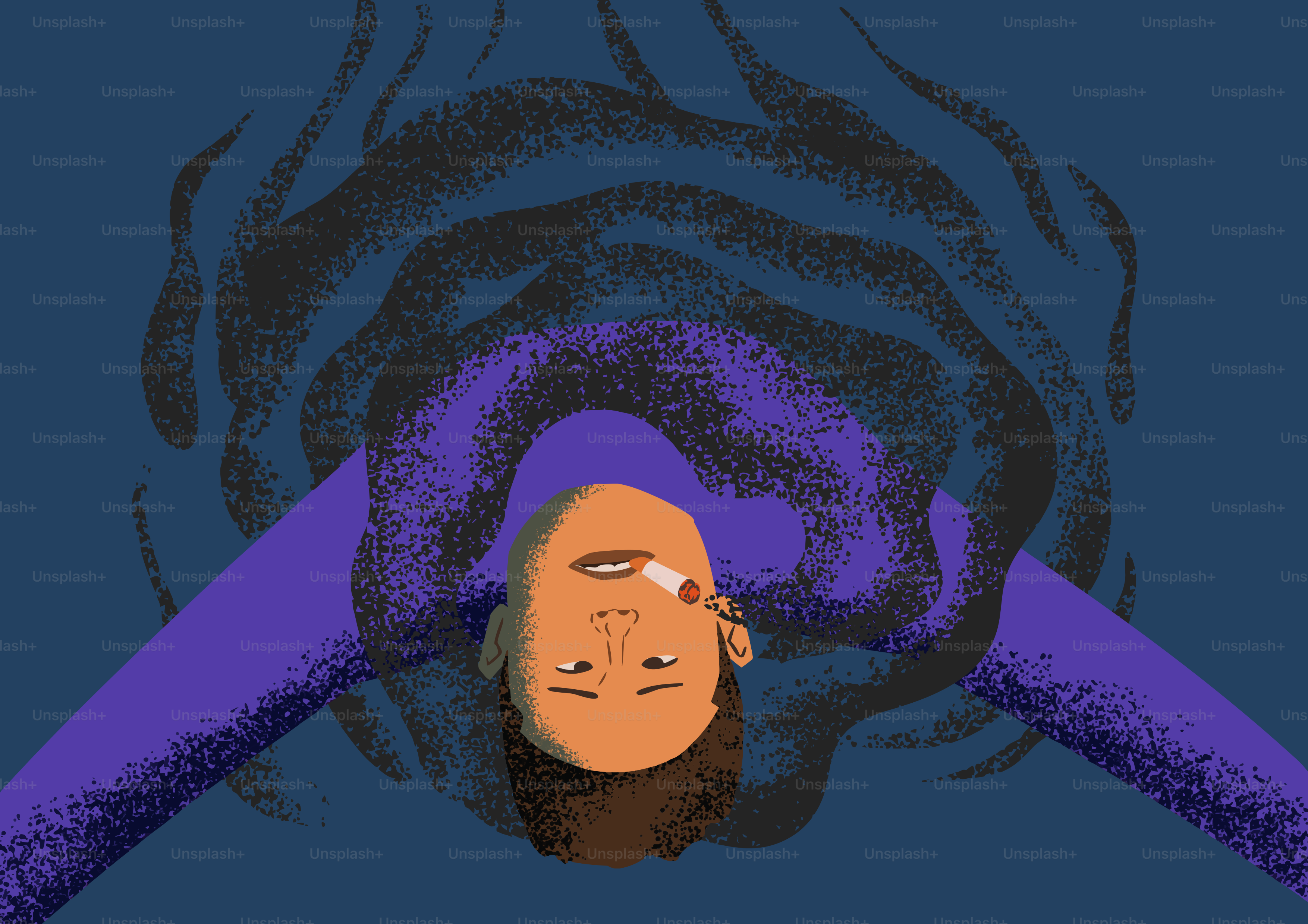 A person is submerged in dark, swirling water.