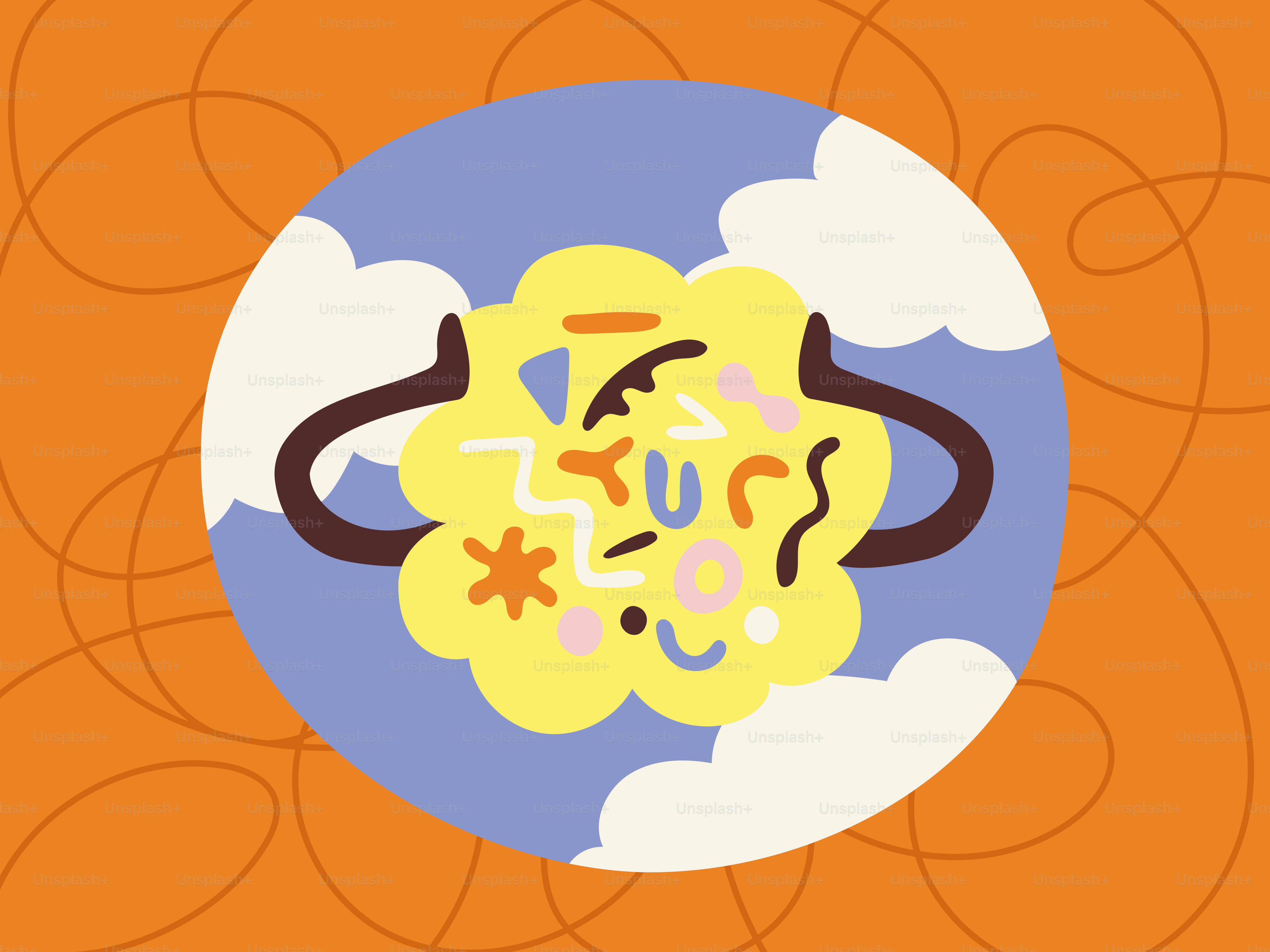 Abstract illustration of a brain held by arms.