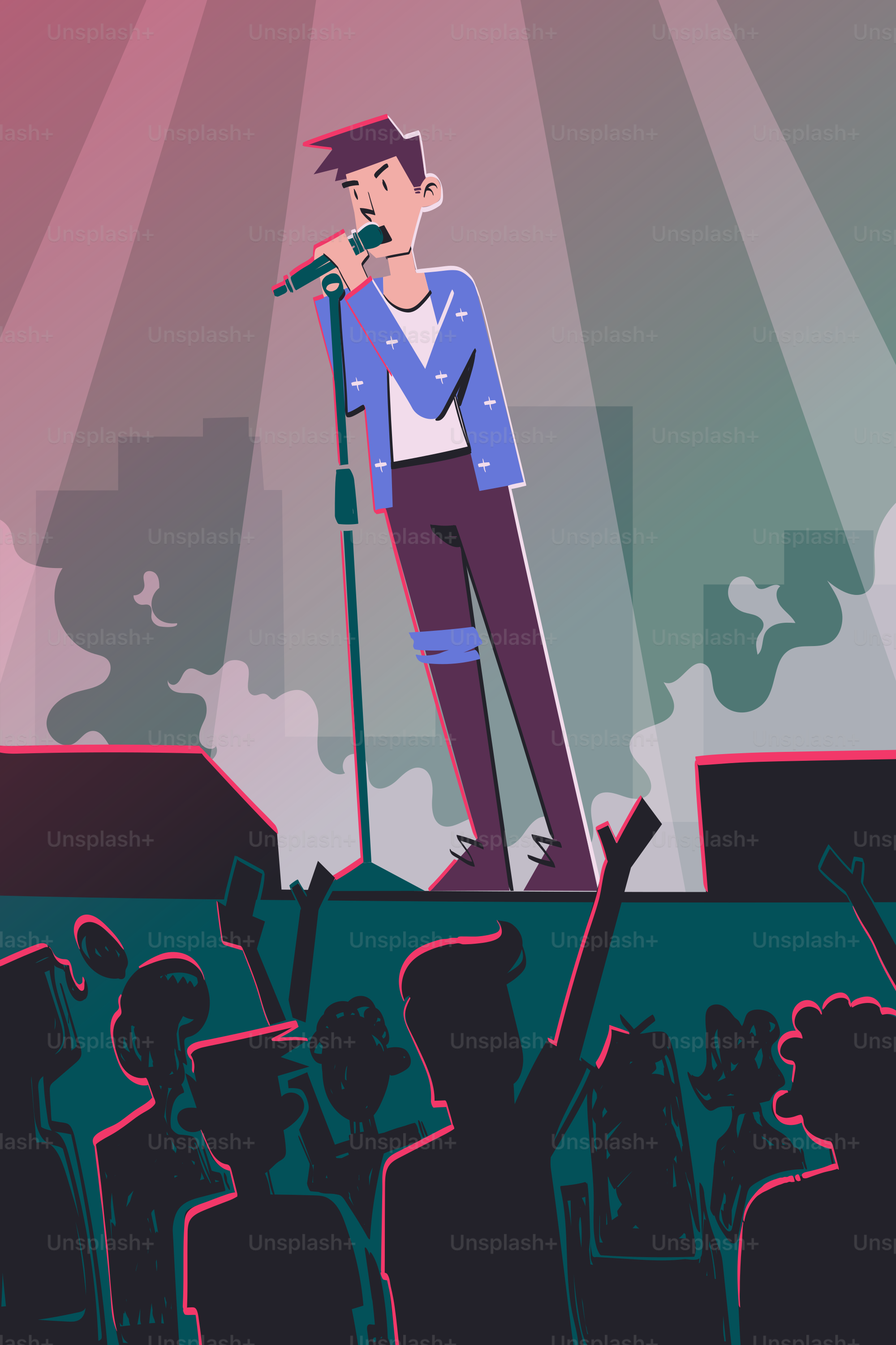 Singer performs on stage in front of a crowd.
