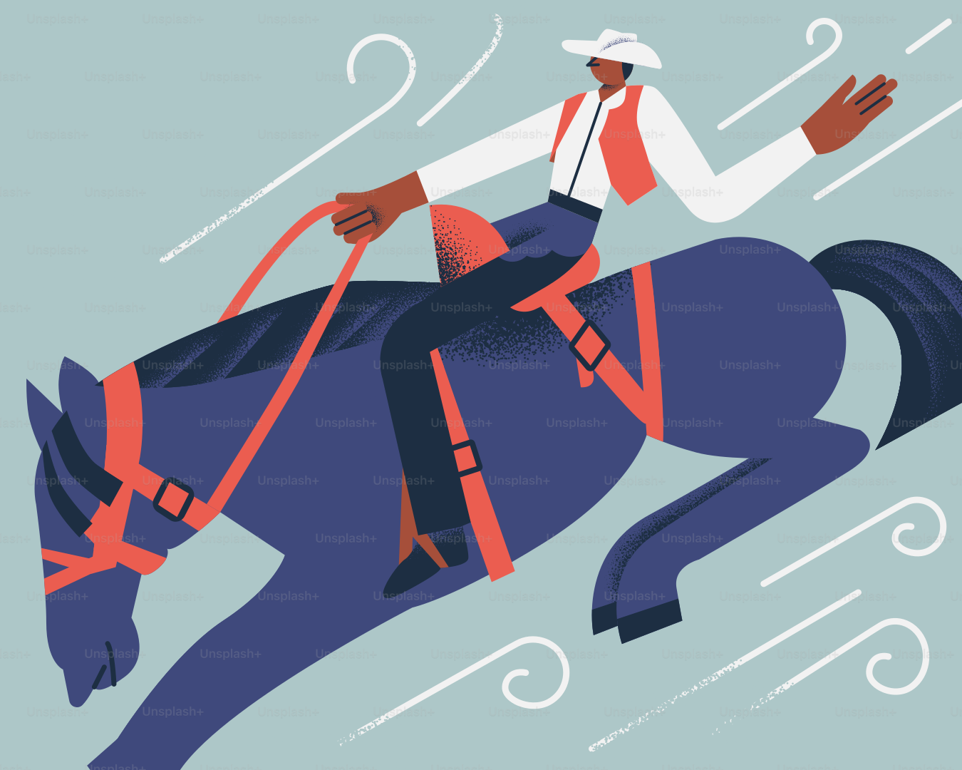 A cowboy rides a rushing horse.