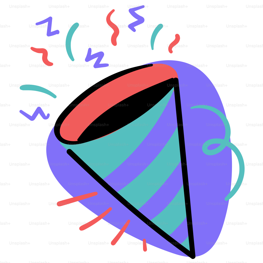 Party popper with confetti celebrating something.
