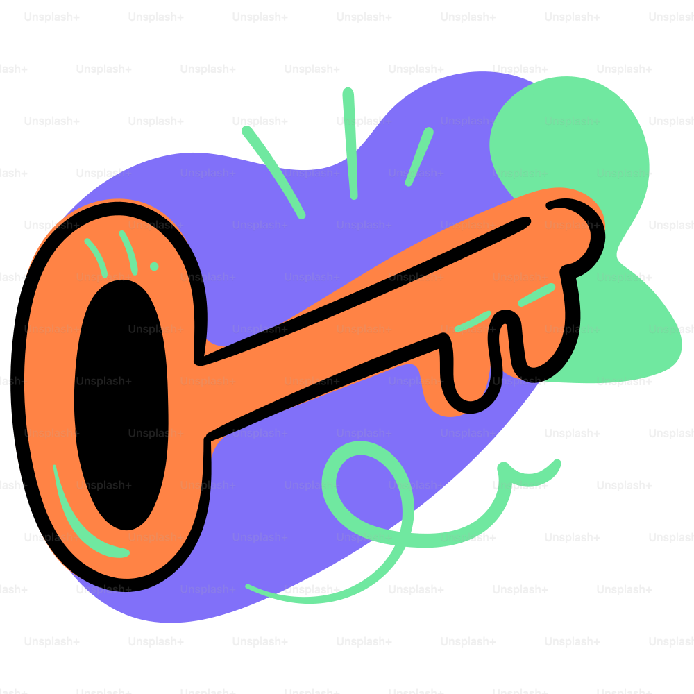 A golden key is the main focus of the image.