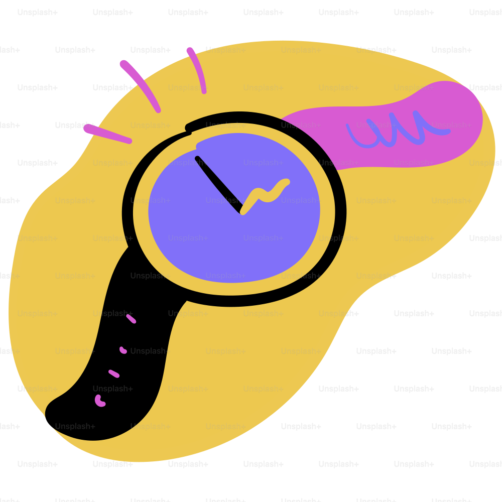 만화 시계는 시간이 지나가고 있음을 보여줍니다.