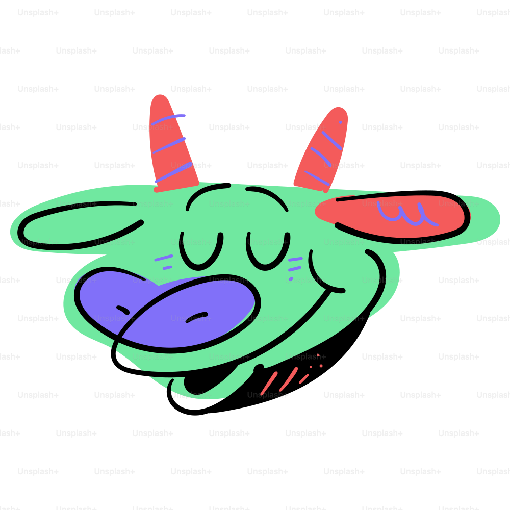 Voici une légende pour l’image : une vache de dessin animé sourit avec satisfaction.