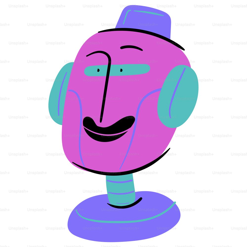 A colorful robot with a distinctive design.