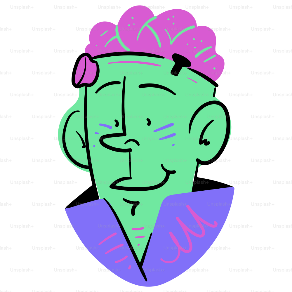 Una ilustración de dibujos animados del monstruo de Frankenstein.