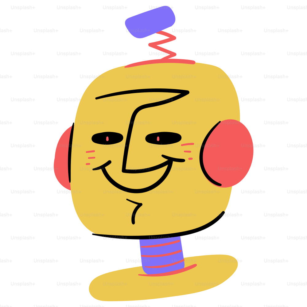 A friendly, cartoon-style robot smiles at you.